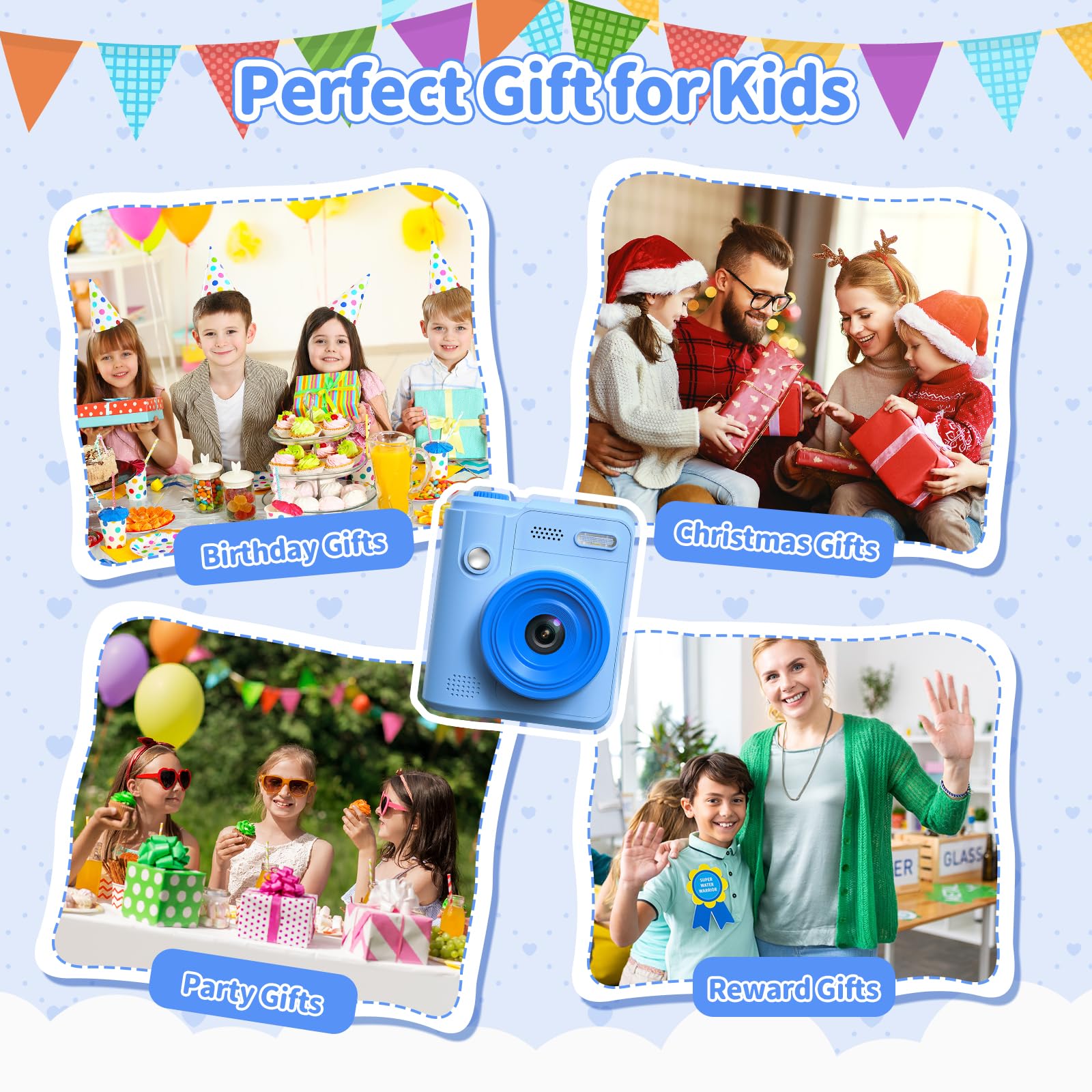 Gofunly Camara Fotos Infantil Instantanea con 32G Tarjeta & Papel de Foto