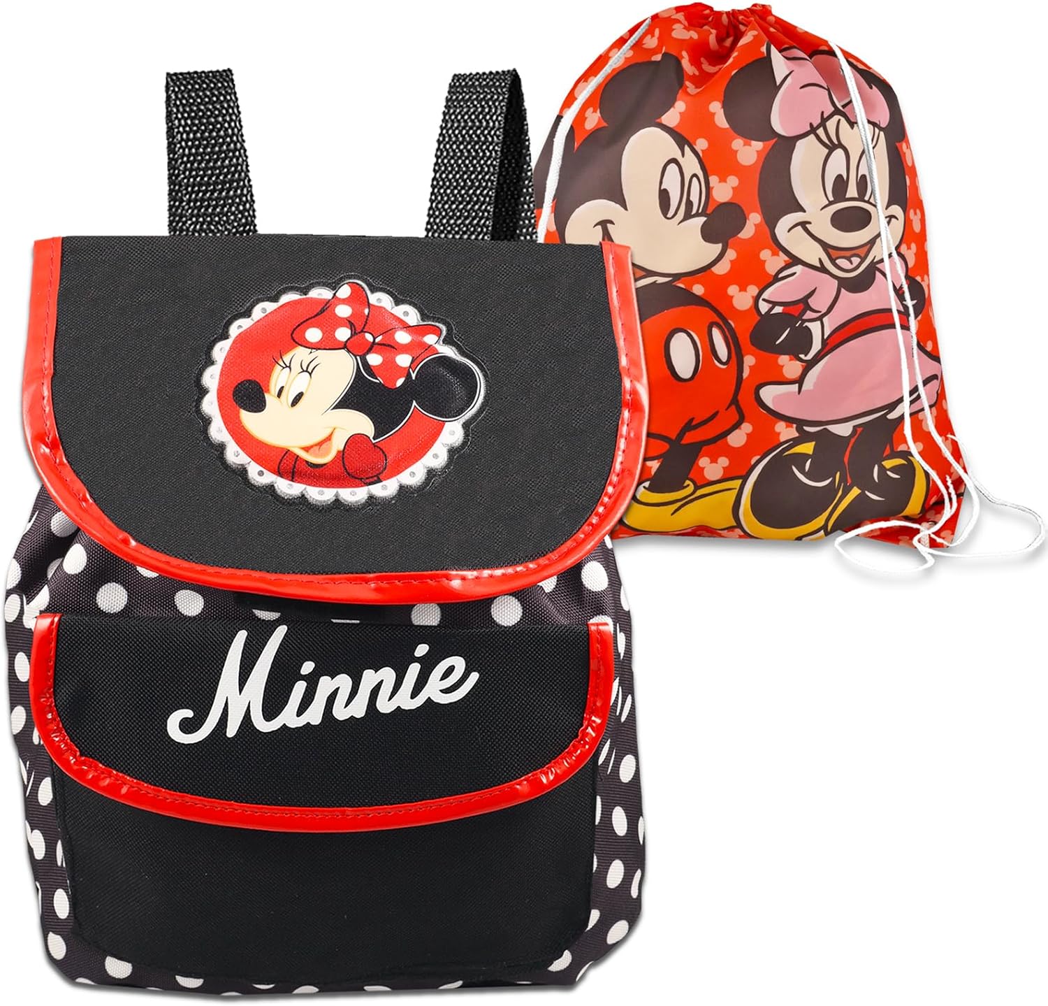 Minnie Mouse Backpack for Girls Set 2 Pack Bundle with 12" Minnie Mouse Preschool