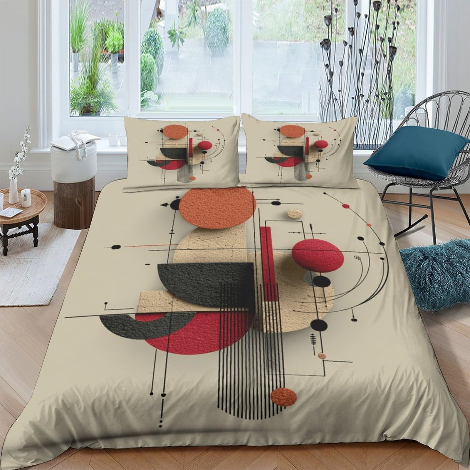Ctjqhvkz Style-2 3D Printed Abstract Geometric Fitted Sheet Microfiber Soft Modern Art Mattress Cover For Bedroom Guest Room Decor Single（135X200cm）