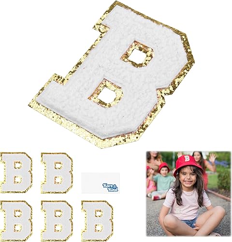 Miniatura 2 de Kare & Kind Parches de letras termo-adhesivas – Parches bordados de felpilla del alfabeto A-Z – Para coser o planchar para ropa, camisas, uniformes,
