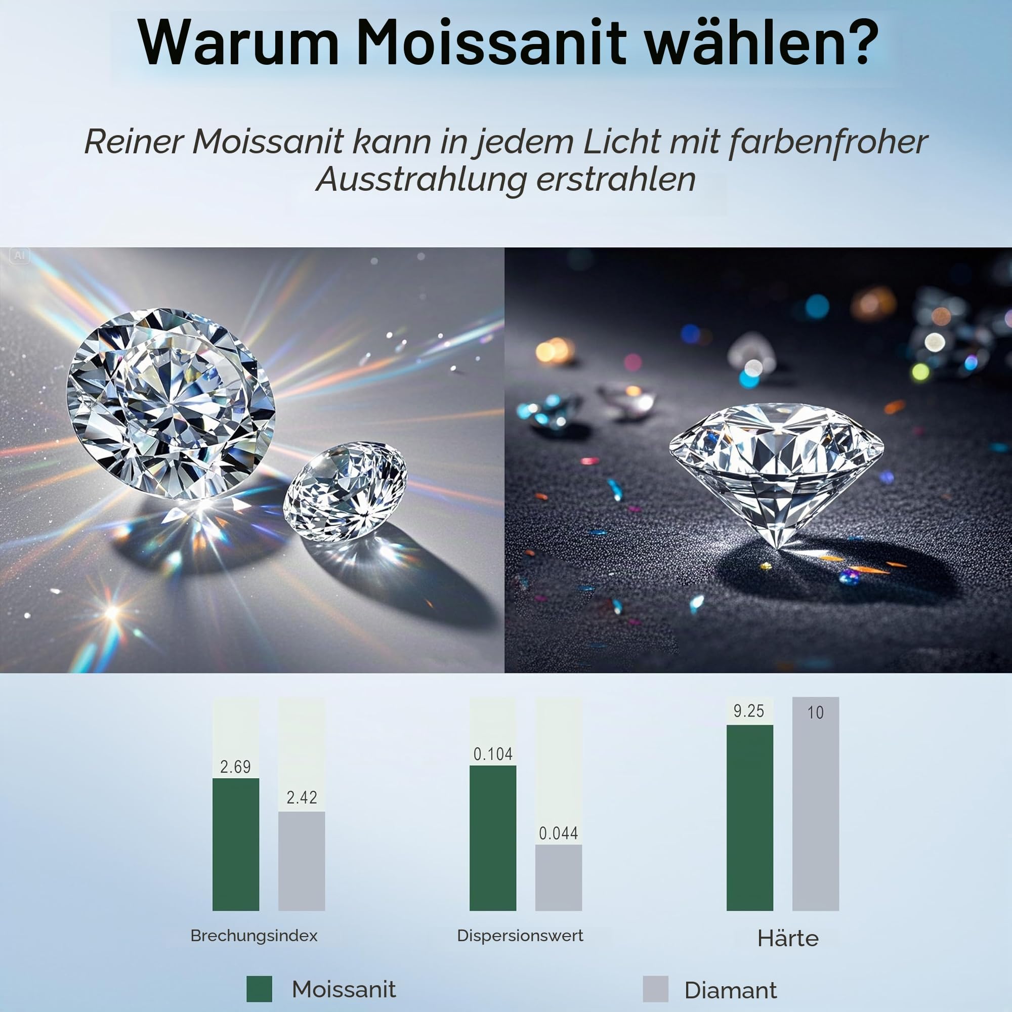 Limerencia Moissanite Ohrstecker G23 Titan hypoallergene Schraubverschluss Moissanite-Ohrringe D Farbe VVS1 Reinheit Schmuckgeschenke für Damen Herren 0,2 CT–1,6 CT