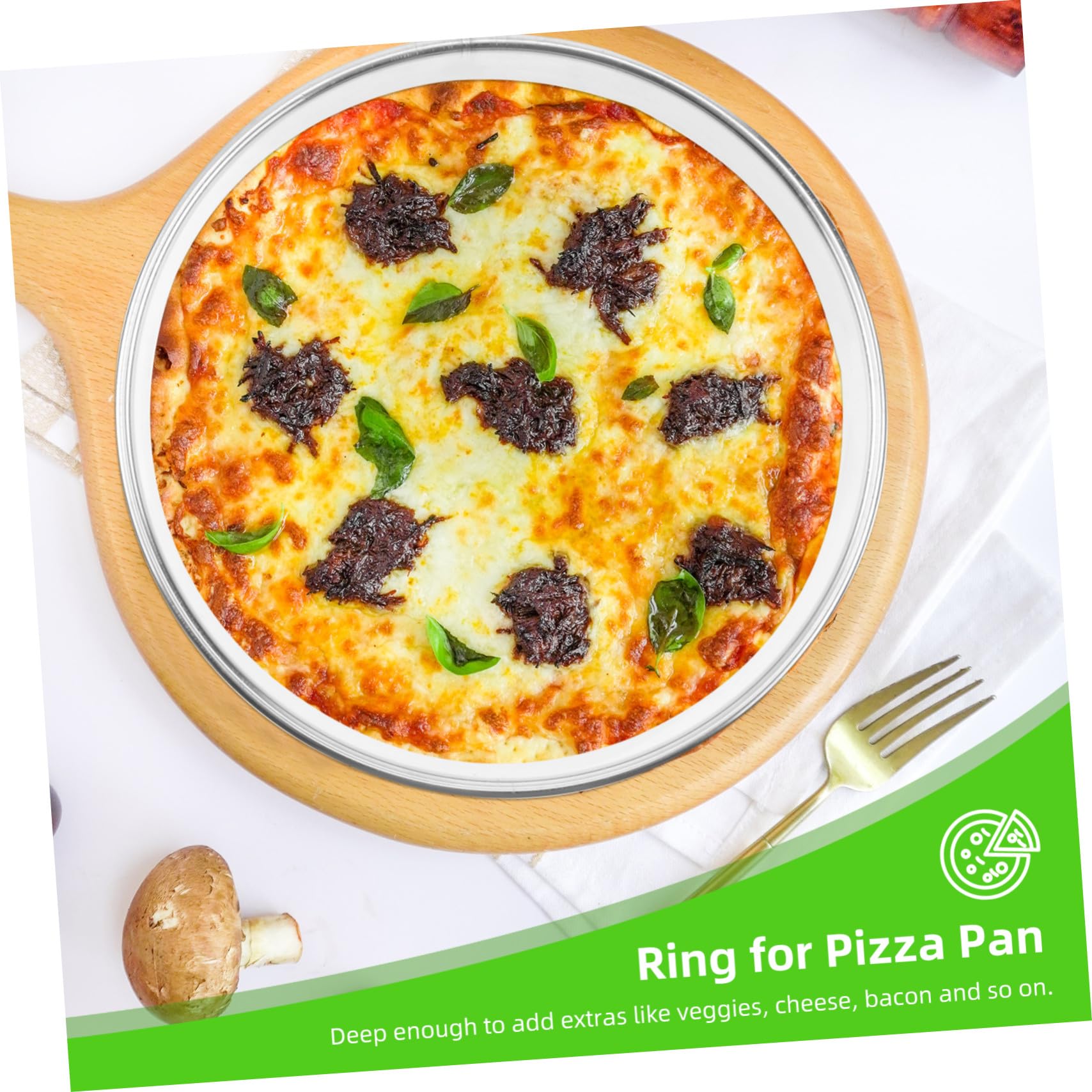 Artibetter 3pezzi Anello Per Condimenti Pizza Inossidabile Utile Strumento Per Cottura Pizza Per Aggiungere Ingredienti Extra e Creare Pizze Gourmet Cucina