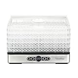 Food Dehydrator Dryer - Dehydrator for Healthy Food, Meat, Jerky, Fruit, Vegetable, Mushroom and Herb, 400W, 158°F, Mini Dryer with 5 BPA-Free Drying Racks and Slide Out Tray, White, Model 904