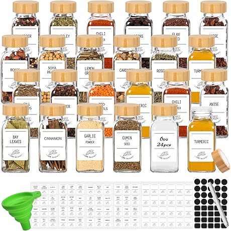 Keketin 6oz Spice Jars with Bamboo Lids: The Perfect Kitchen Companion