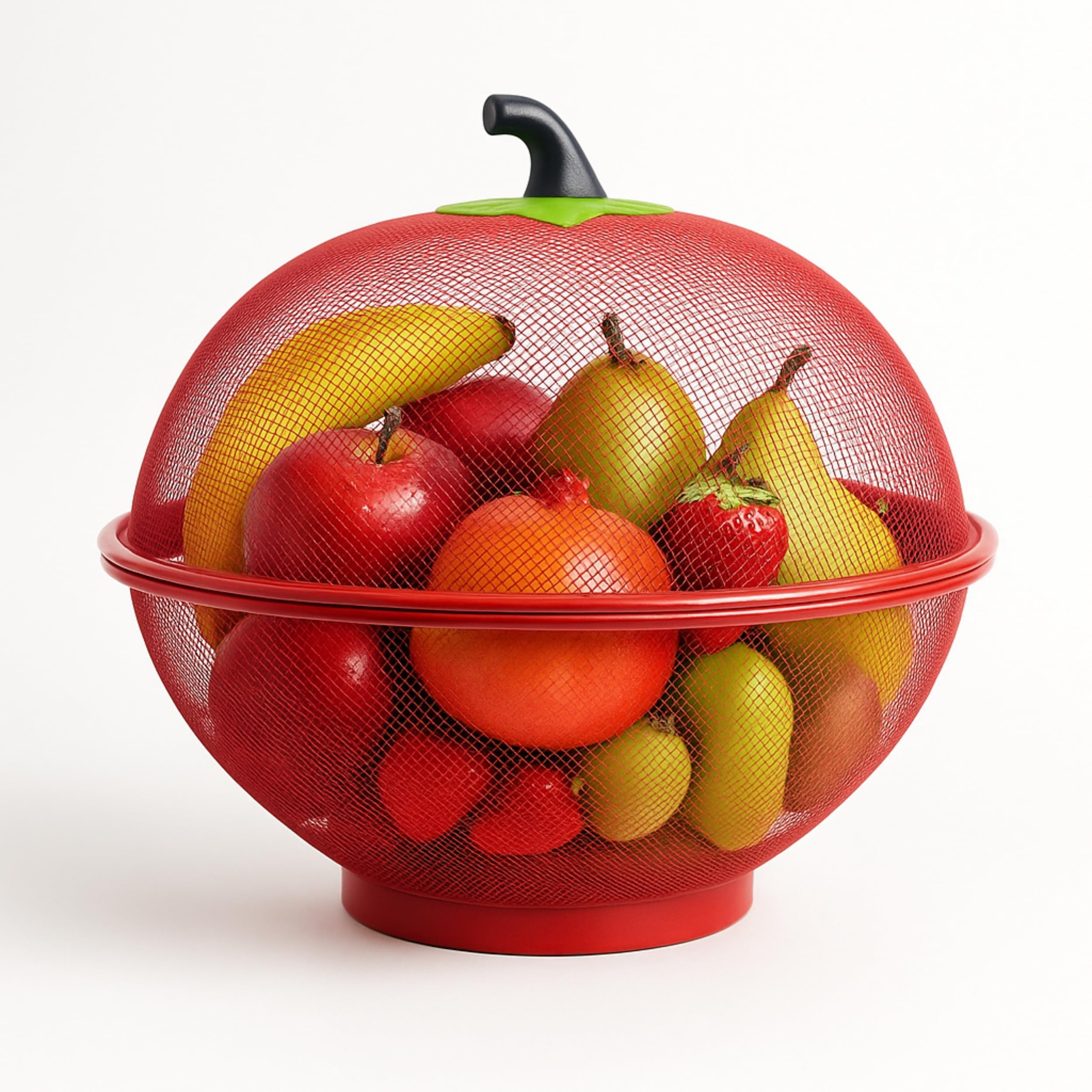 Apple Shape Net Fruit Basket &Vegetable Basket with Net Cover Apple Shape Fruits Vegetables for Kitchen Large Protective Counter Top Produce Cover (RED) — Amazon image 3