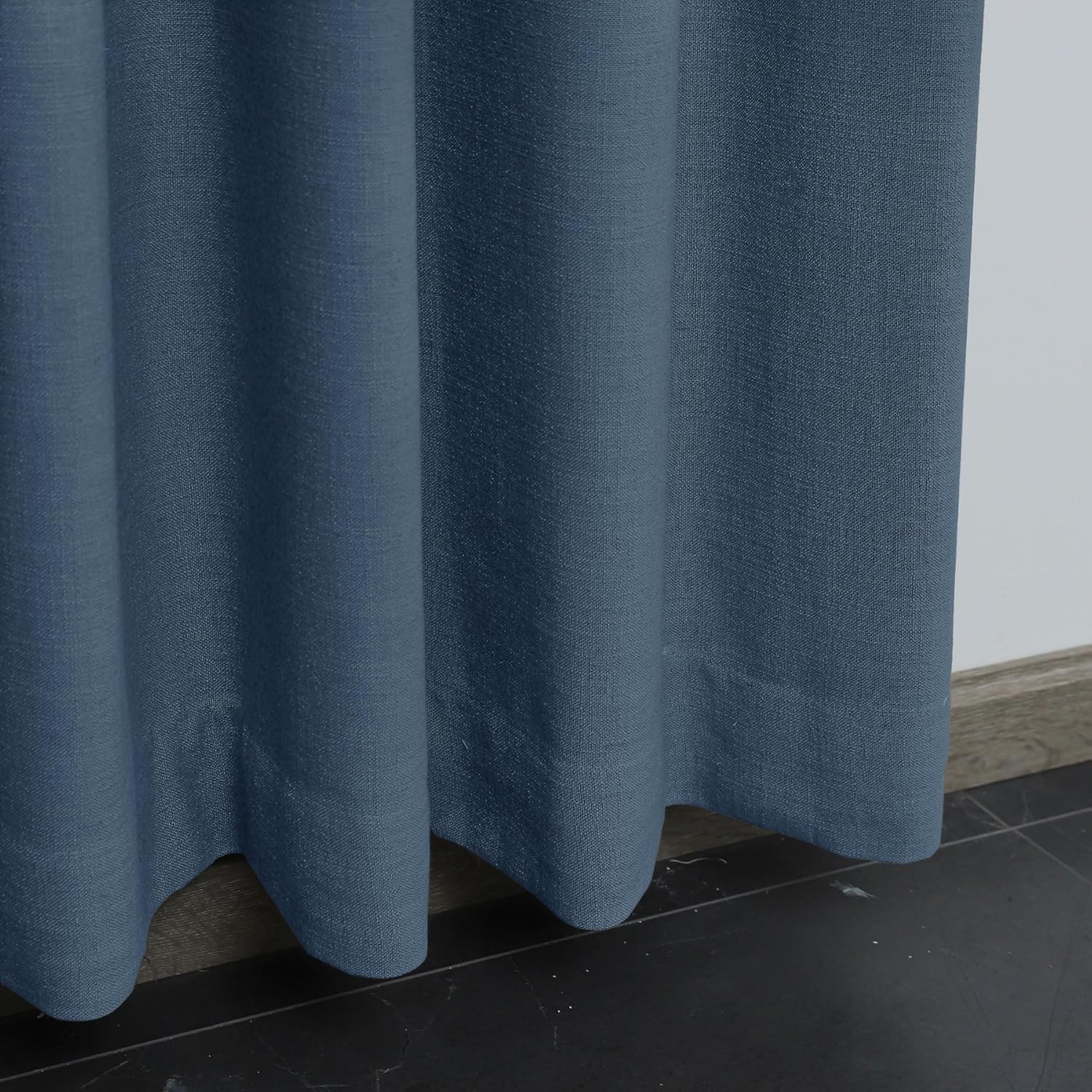 Fcosie 50" W x 63" L Linen Curtains Aegean Blue, Room Darkening Drapes, Light Filtering Tab Top Curtains 63 Inches Long, Curtain Panels for Living Room Bedroom Bathroom Kitchen Door Window, 2 Panels