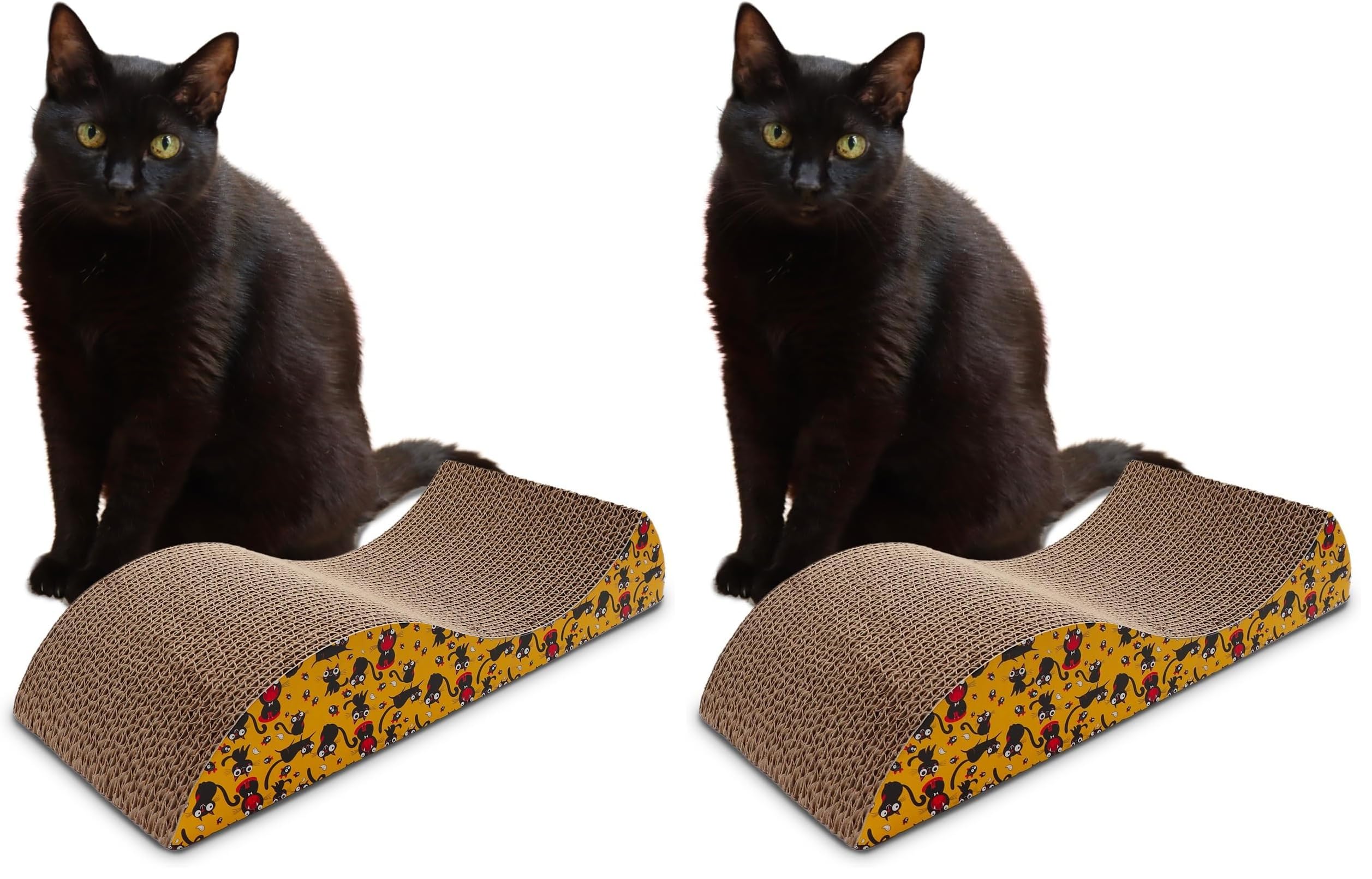 Grattoir à chat avec herbe aromatique et structure wavy double face CROCI - 8