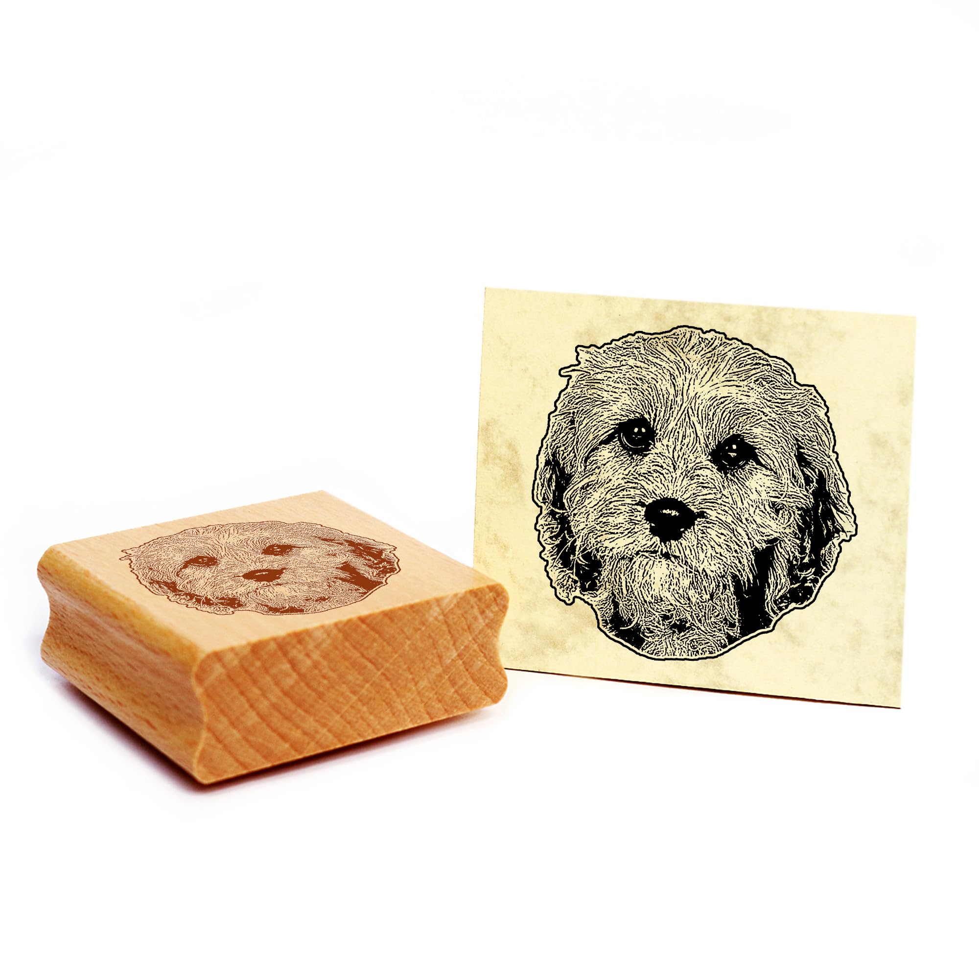 Dekolando Cavapoo Dog Wooden Stamp 47 x 48 mm
