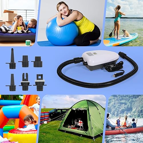 Miniatura 6 de Paddle Board Pump, SUP Electric Pump,20PSI-22PSI Portable Air Compressor with Auto-Off, Deflation Function, Inflator and Deflator for Inflatables,