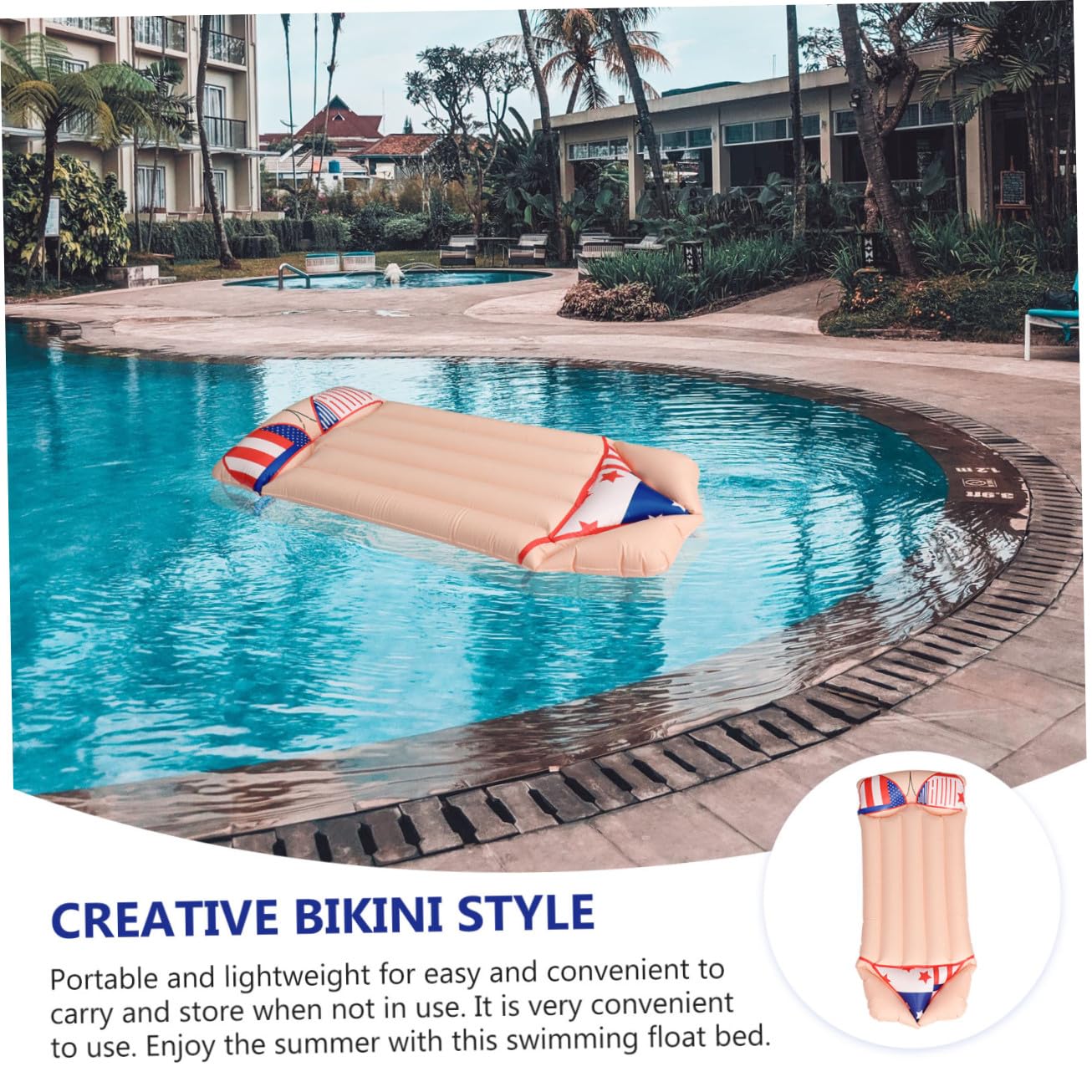 1 Pieza Colchón Inflable de Natación con Estilo Bikini Inflable para Piscina Colchoneta de Agua