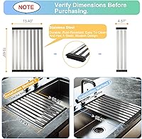 Vista 7 de Mamakura Roll Up Dish Drying Rack Over The Sink, Hangable Dish Drying Rack，Foldable Sink Rack Stainless Steel Sturdy Anti-Slip Multipurpose