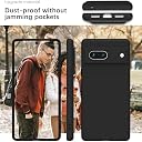 YATWIN Silicone Back Case for Google Pixel 7A, Soft-Touch Phone Back Cover for Google Pixel 7A - Black gallery image