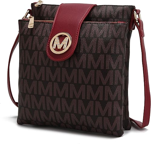 MKF Crossbody Bolsas para mujer Bolsa de mensajero con cordón cruzado Bolso de piel sintética para mujer