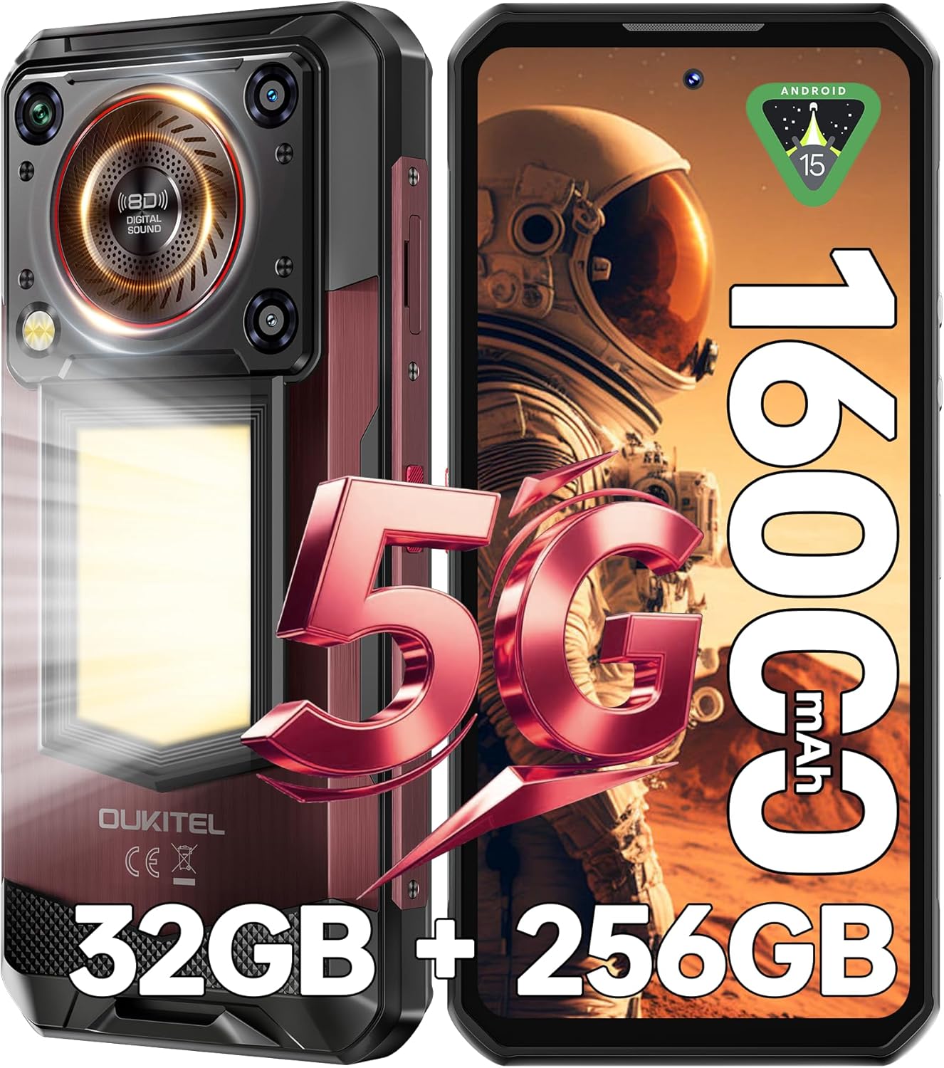 OUKITEL WP56 5G Rugged Phone Unlocked-16000mAh/45W Battery, 32GB+256GB/TF 2TB, 6.8″ FHD+Display Cell Phone, 108MP Camera, 1000LM Camping Light, 128dB Loud Speaker, NFC/OTG/GPS/5G Dual SIM Android 15 OUKITEL WP56 5G Rugged Phone Unlocked-16000mAh/45W Battery, 32GB+256GB/TF 2TB, 6.8″ FHD+Display Cell Phone, 108MP Camera, 1000LM Camping Light, 128dB Loud Speaker, NFC/OTG/GPS/5G Dual SIM Android 15