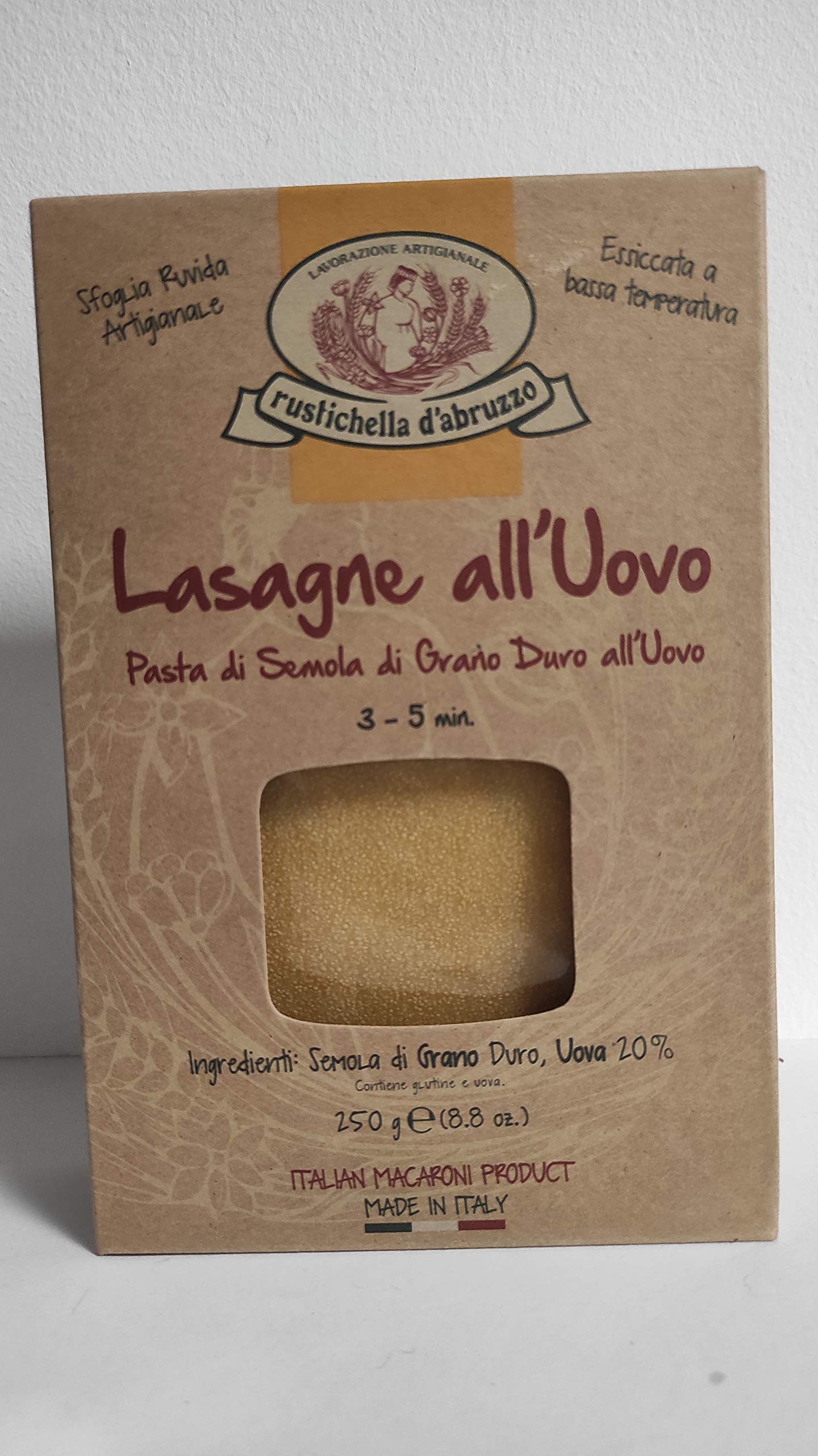 Rustichella d'Abruzzo Lasagne Pasta all'uovo - Eiernudeln im Karton, 250 g