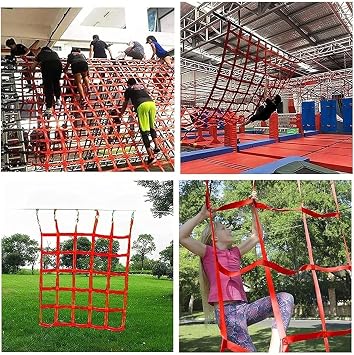 Heavy Duty Cargo Lifting Net Flat Cargo Net, Suspended Cargo Net, Elastic Cargo Net, Rope Lifting Net, Truck Cargo Net Nylon sling nets(4 X 4M/Mesh 20cm/Load 2t)