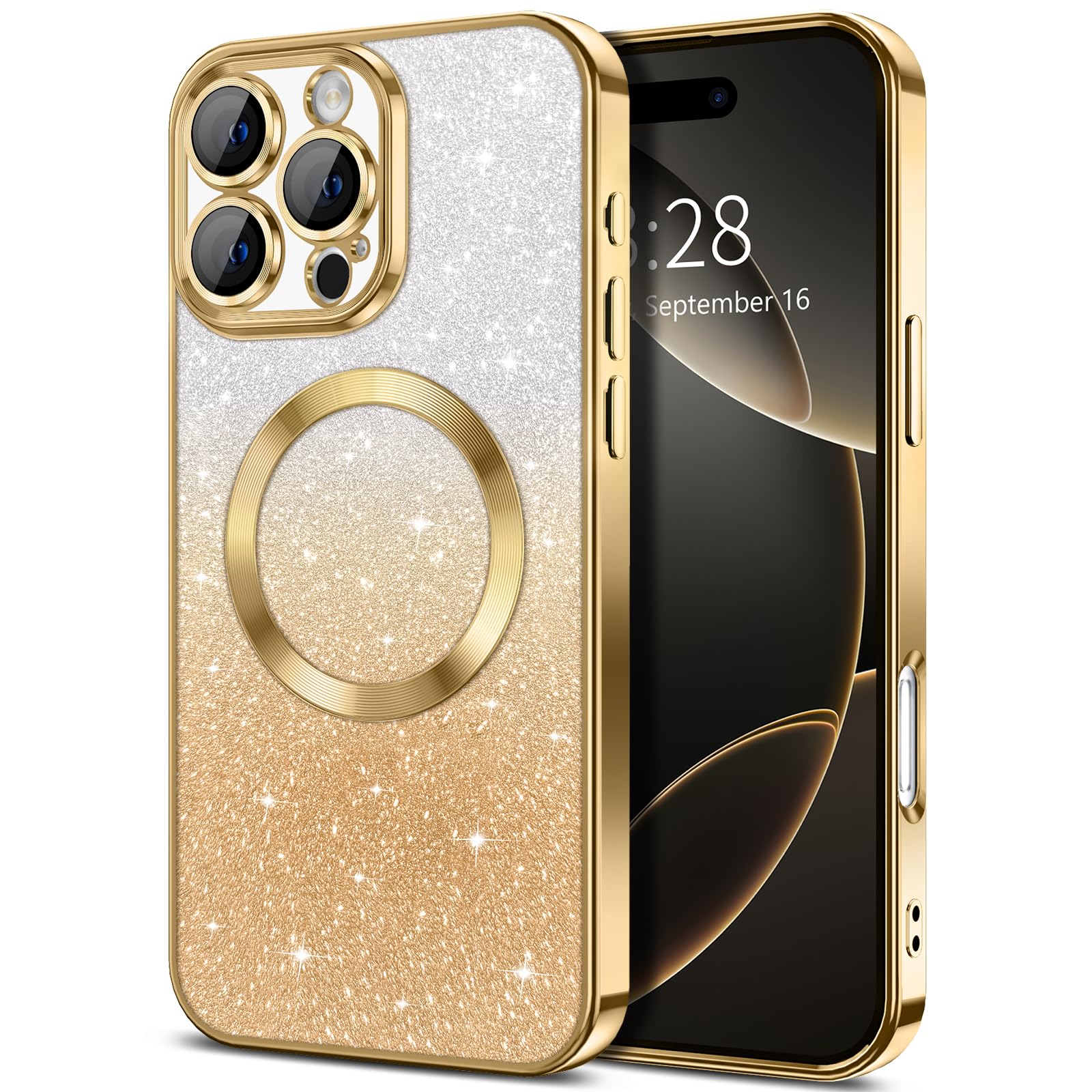 Misscase Custodia Magnetica Glitterata per iPhone 17 Air, Graziosa Protezione Completa Sottile