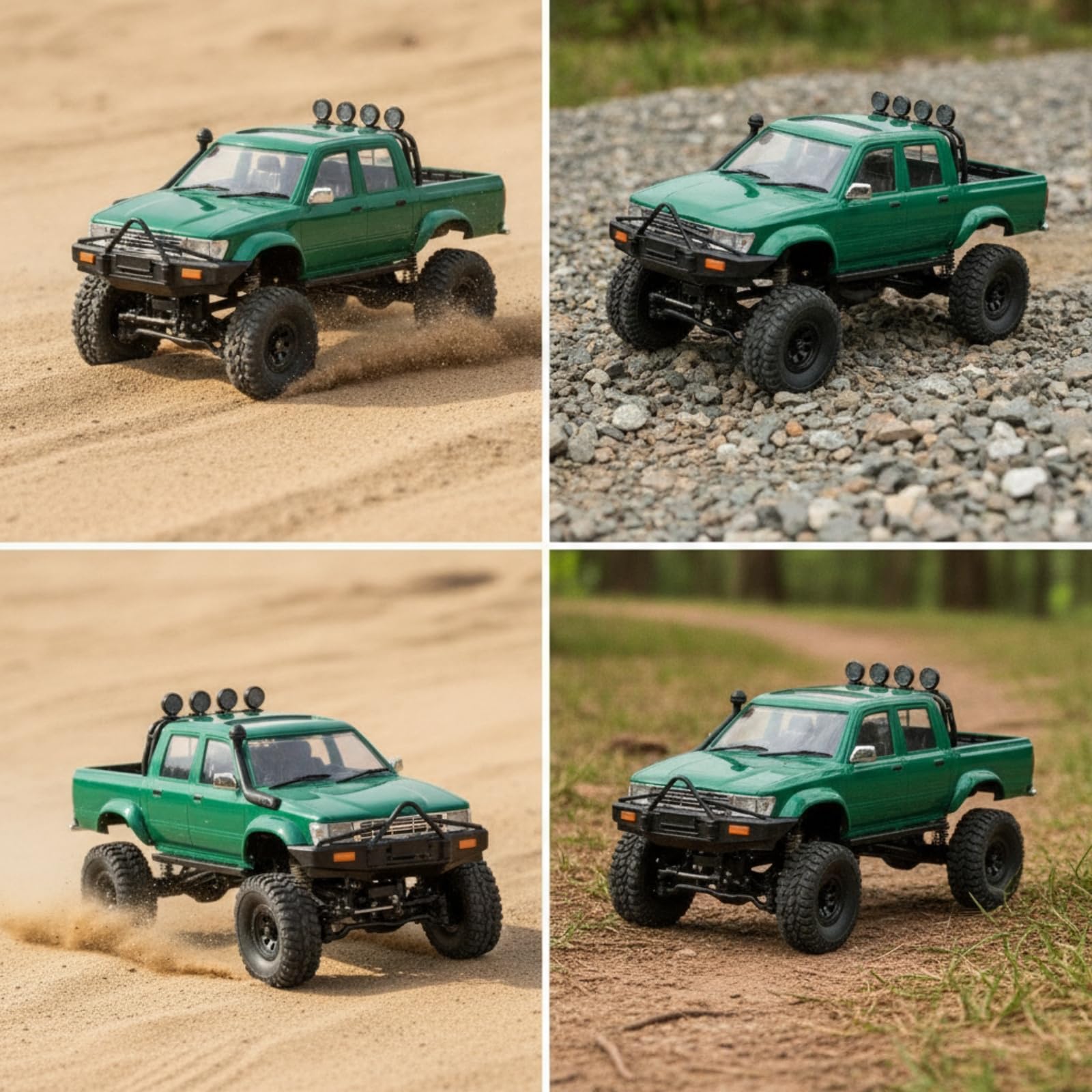 Jiuvaso Veicolo Fuoristrada per Bambini Auto Telecomandata Pickup Crawler 4x4 Camion per Ostacoli Telaio Alta Altezza Preassemblato Accessori Inclusi Adatto per Gioco All’aperto Cortile Casa, Bianco