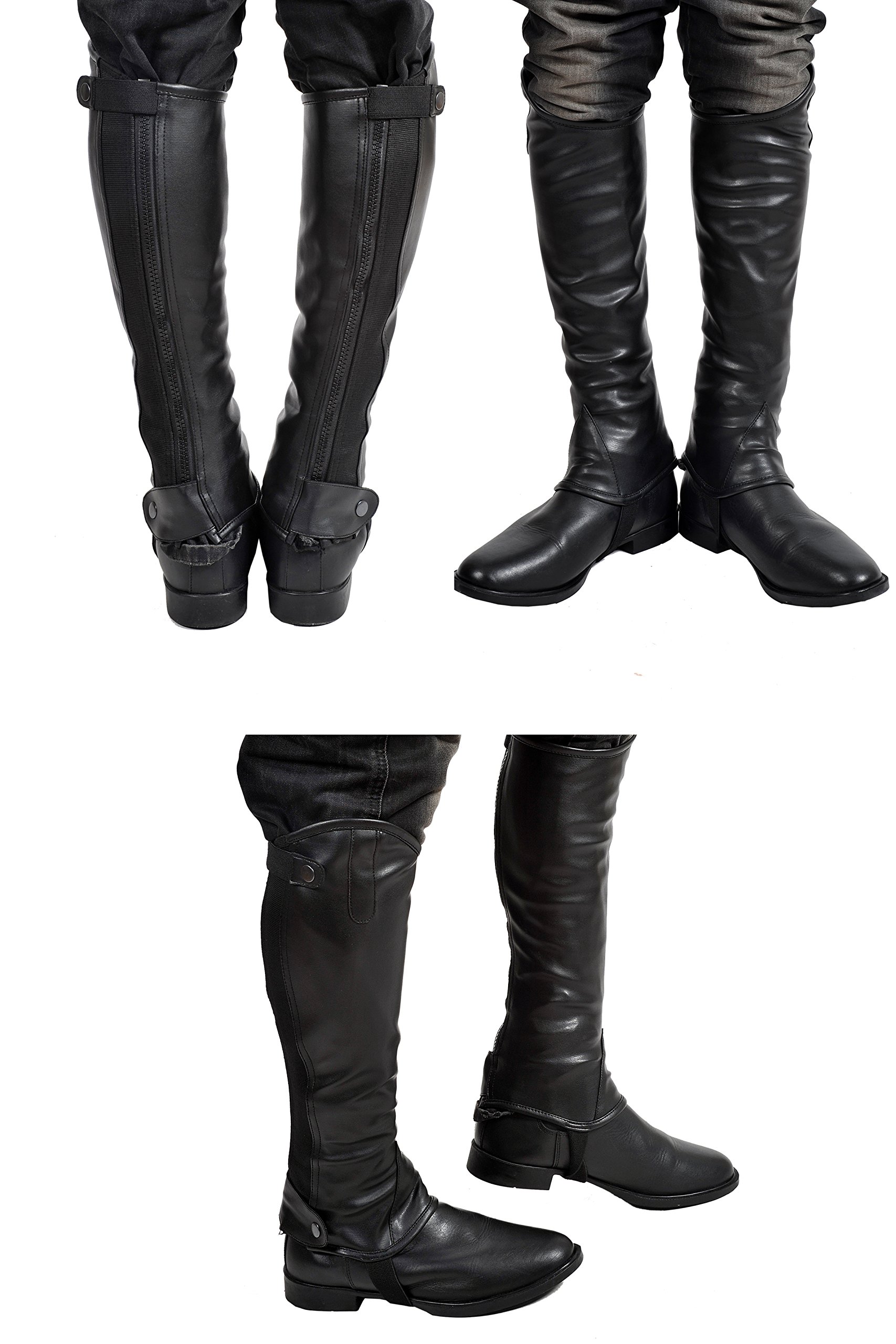 Reiterchaps Synthetische Erweiterbar Mini Chaps - Gaiter - Ghette da Equitazione. Unisex Adulto
