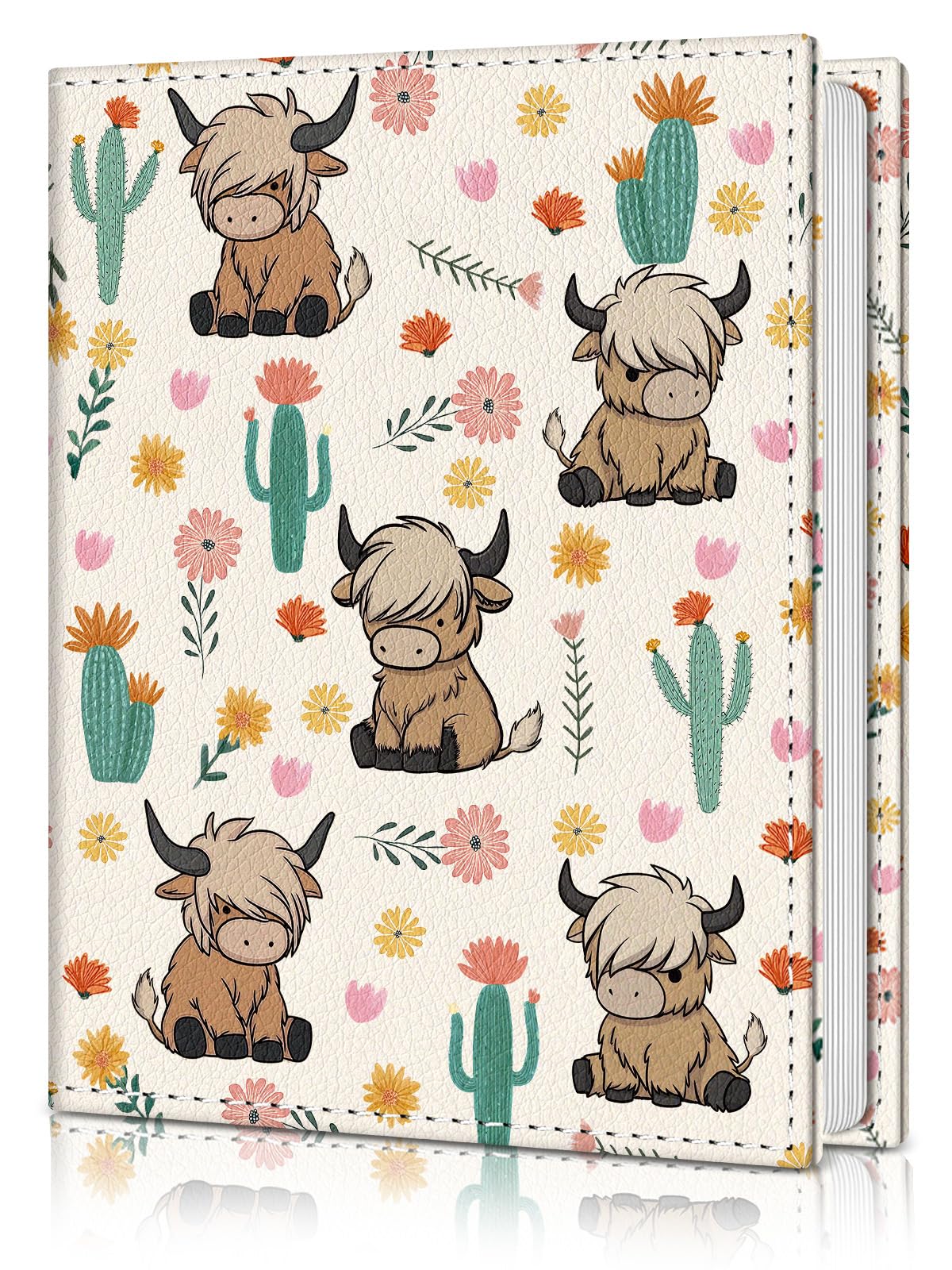 Photo Album 4x6, 56 Pocket Small Picture Book Highland Cow Cactus