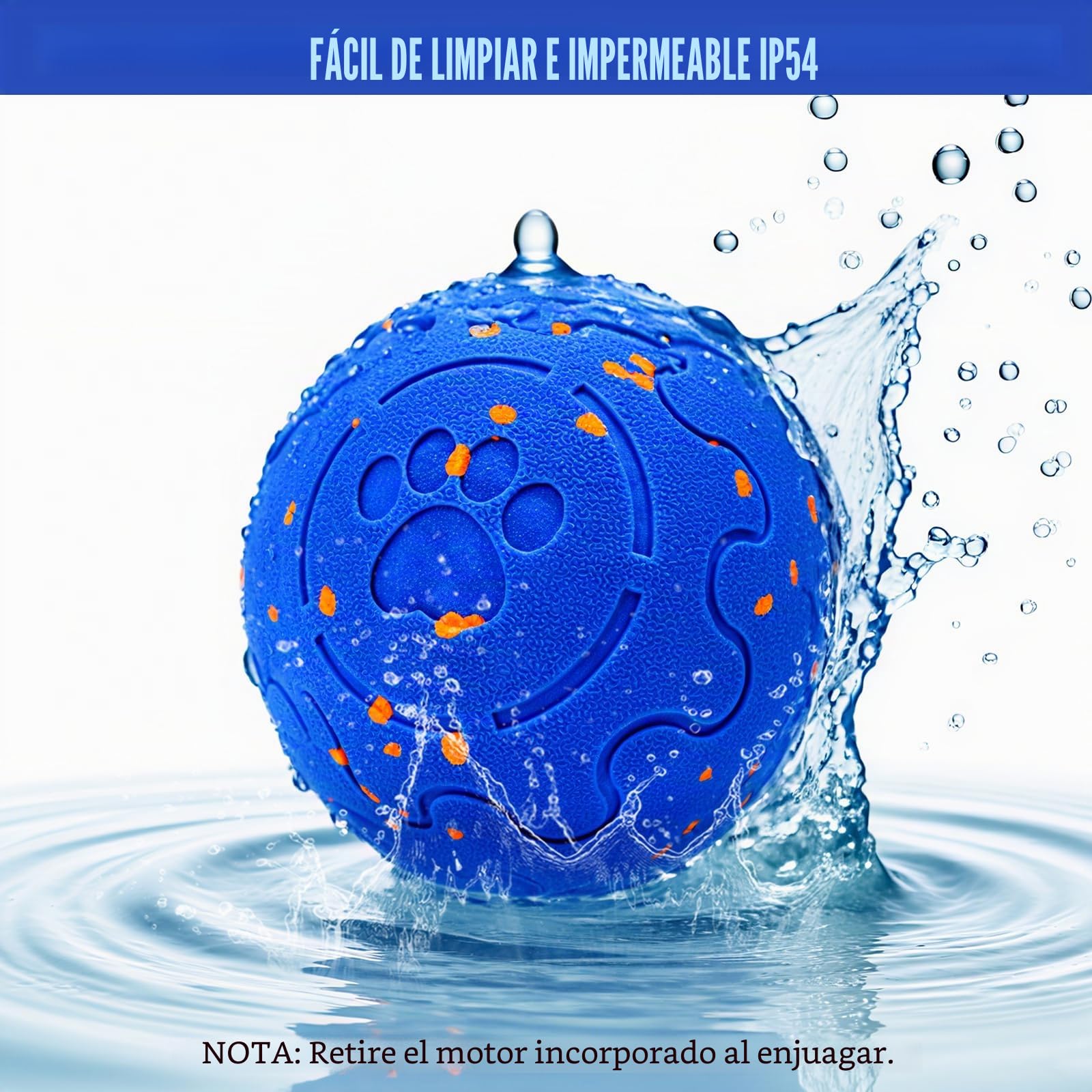 Juguete para perros con inteligencia, pelota para cachorros, pelota para cachorros, juguete inteligente interactivo para perros con luz y 3 modos de juego (azul/no luz)