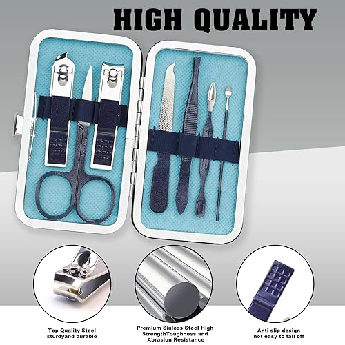 Miniatura 4 de Kit de uñas, esenciales de viaje, kit de manicura, cortaúñas para hombres, juego de cortaúñas, kit de aseo para hombres, regalos para marido,