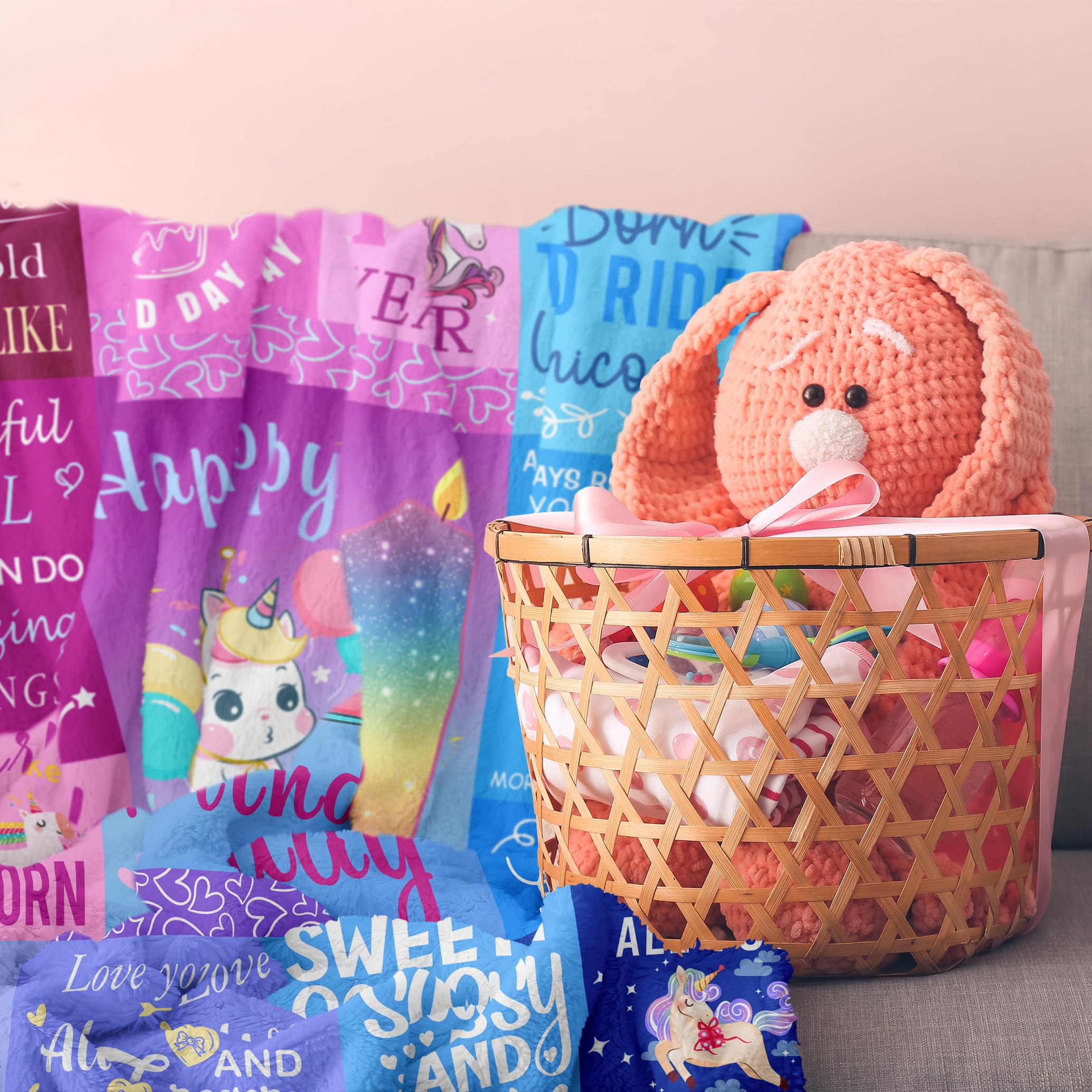 Couverture cadeau d'anniversaire pour fille de 1 an, cadeau de 1er anniversaire pour fille, cadeau d'anniversaire pour fille d'un an, cadeaux de premier anniversaire pour filles, décorations