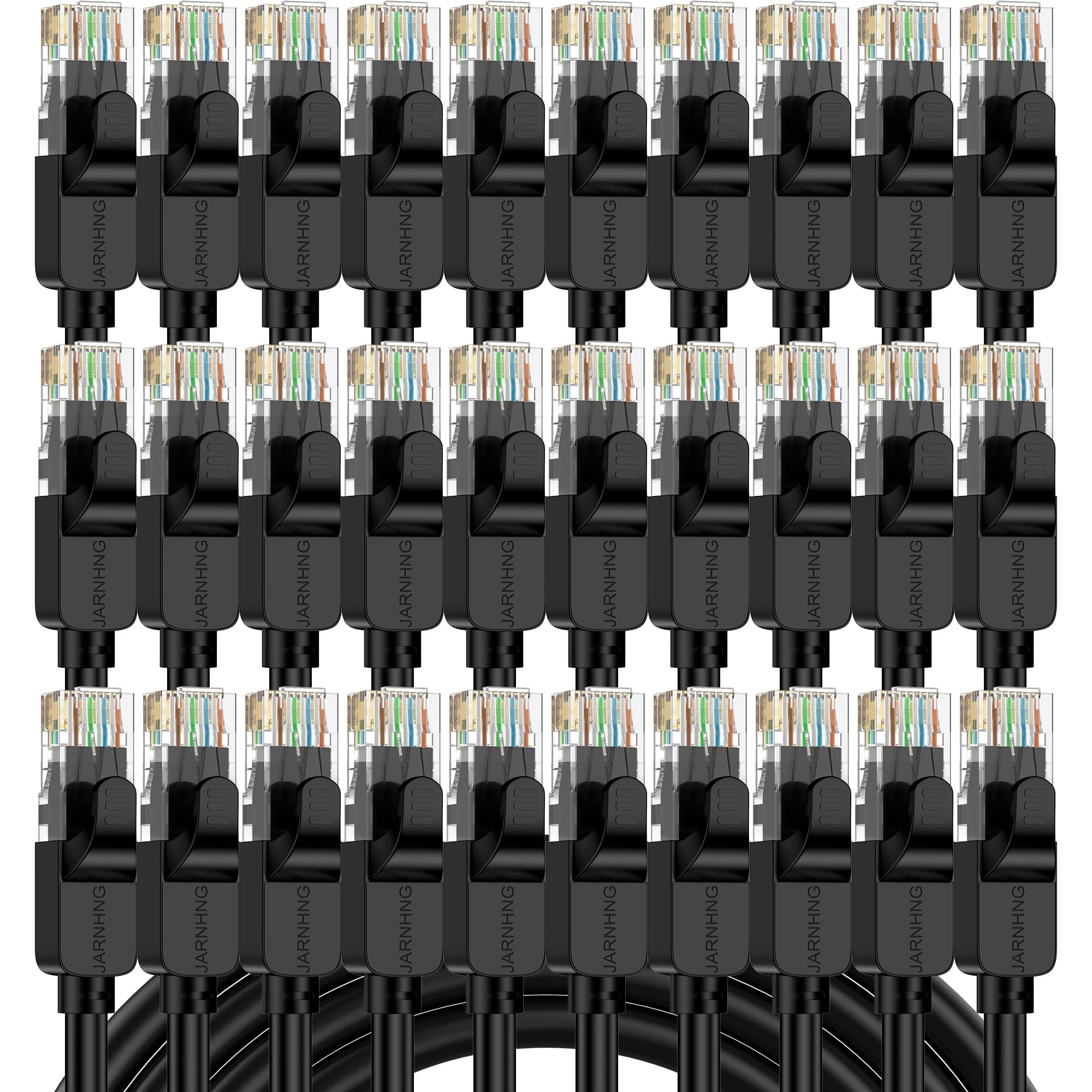 Cable Ethernet Cat 6 de 0.5 pies, cable de Internet de alta velocidad para interiores y exteriores, 10 Gbps, cables de conexión LAN RJ45, cable Ethernet adecuado para juegos, computadoras
