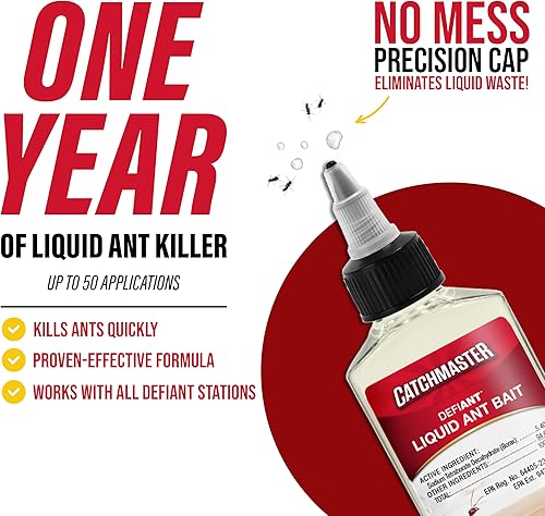 Miniatura 5 de Catchmaster DEFIANT - Asesino líquido de alta calidad, suministro de 1 año, mata a la reina y la colonia, botella de precisión sin ensuciar, trampas