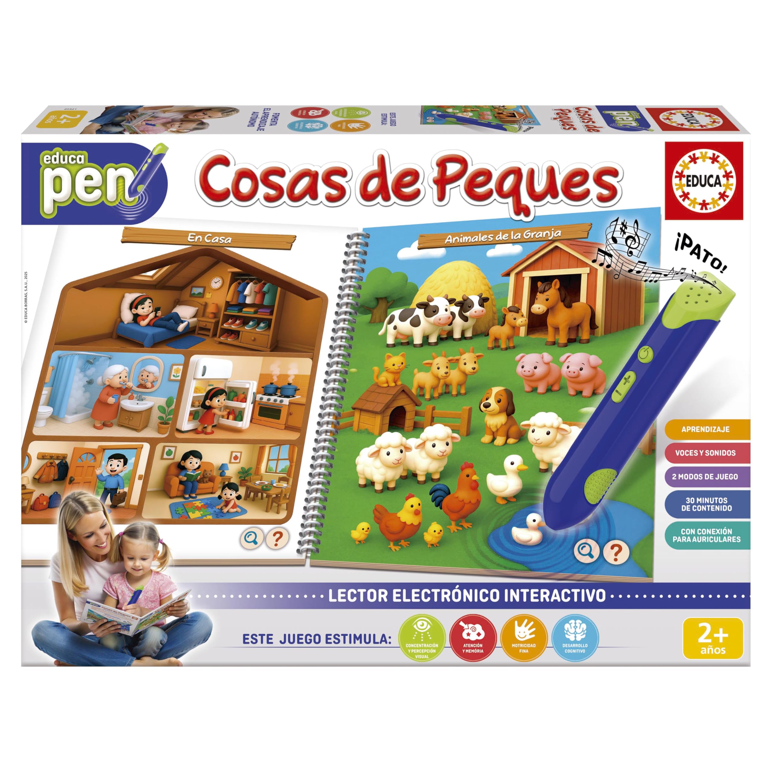 Educa - EducaPen Cosas de Peques | Juego Educativo Interactivo con Lápiz Óptico y Cuaderno de Actividades | Aprende Colores, Formas y Vocabulario | Niños 2 3 4 años (20321) en oferta en Amazon