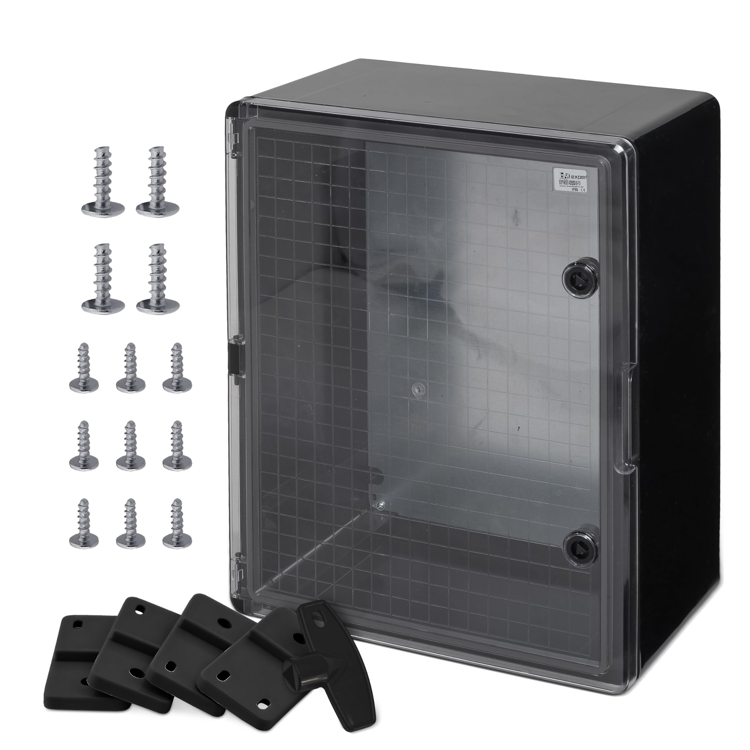 BOXEXPERT - Industriële behuizing - Lege behuizing - Van ABS-kunststof - Met montageplaat - Vergrendeling - Fleet-serie - Diverse afmetingen - Zwarte deur BOXEXPERT - Industriële behuizing - Lege behuizing - Van ABS-kunststof - Met montageplaat - Vergrendeling - Fleet-serie - Diverse afmetingen - Zwarte deur