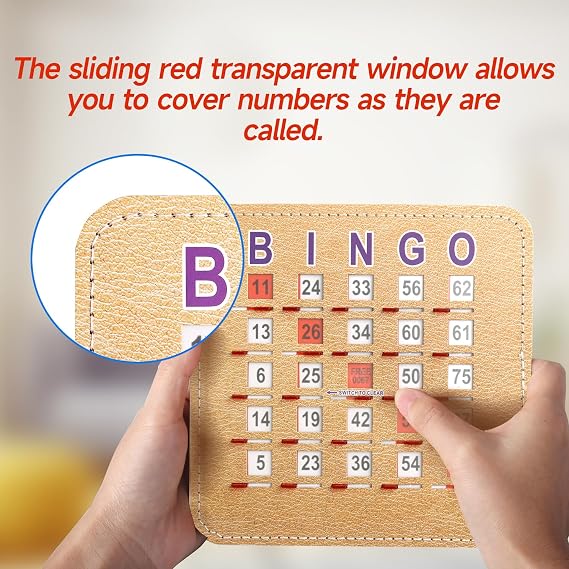 GSE Bingo Game Cards, 200-Pack Reusable Shutter Bingo Cards