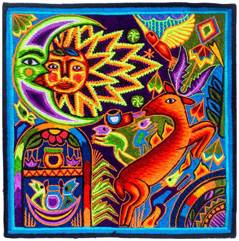 ImZauberwald Huichol Shaman Art ~8inch Spiritual Mescaline