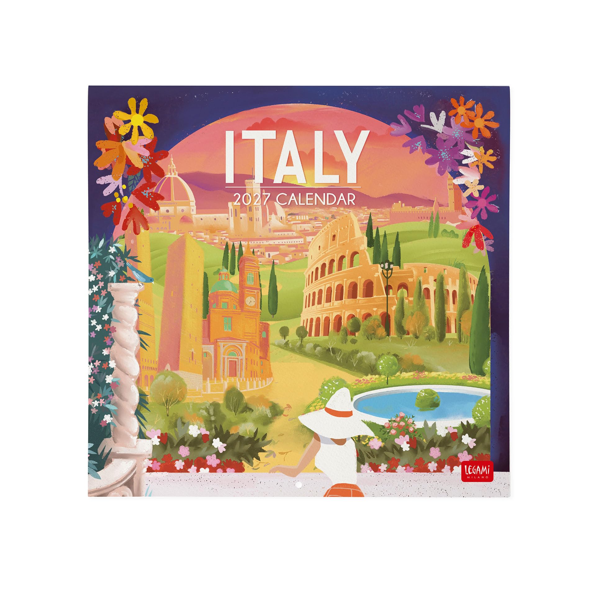 Legami - 2027 Wall Calendar, Italy, Large Wall Calendar, 12 Months and Yearly Planner, in English, Space for Notes, Zodiac Signs, International Holidays, 30 x 29 cm