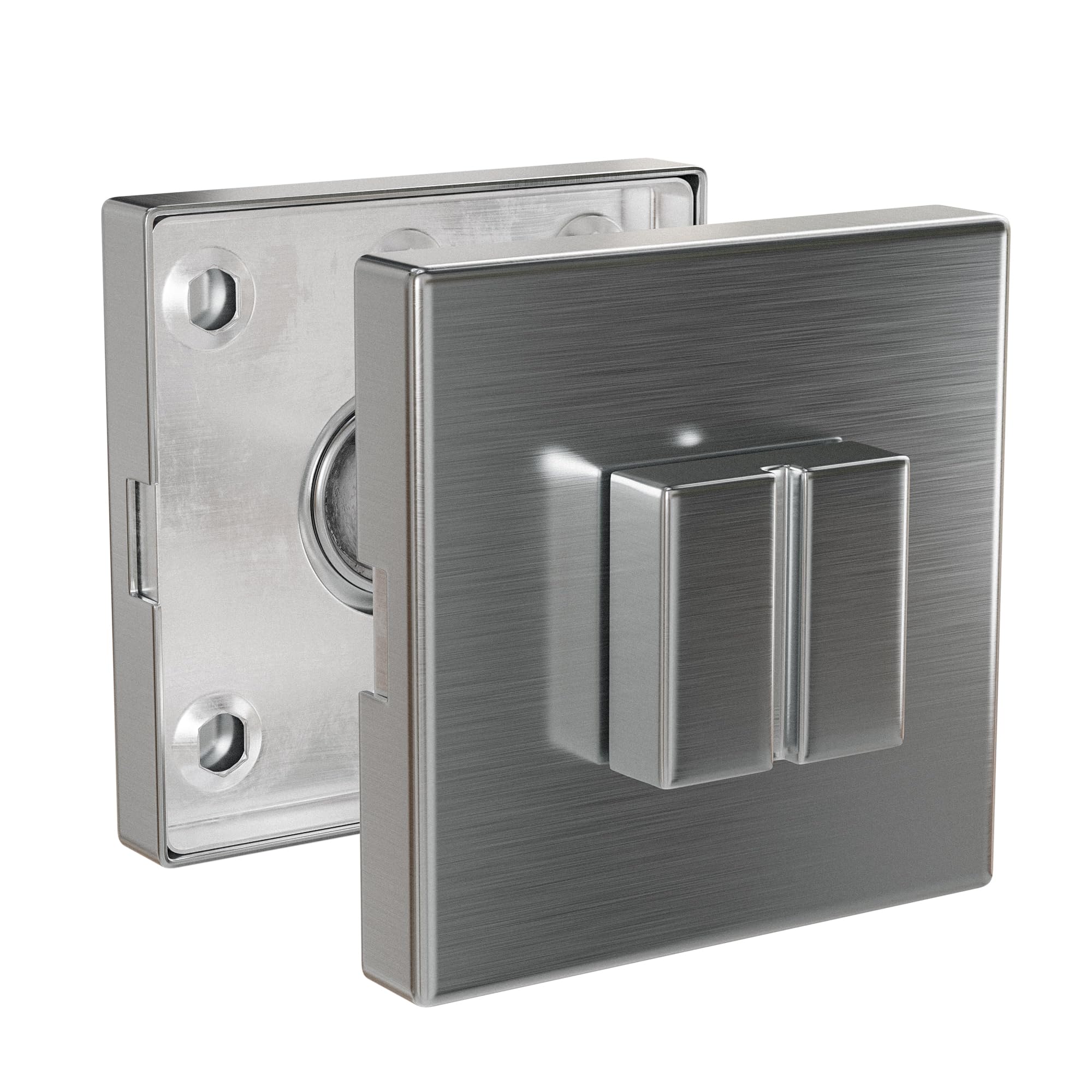 Amig Matt Silver - Crutch For Square Rosette Handles | 53 X 53 Cm | 6 Mm Spindle | Elegant And Simple Design | Matte Stainless Steel | External Unlocking System
