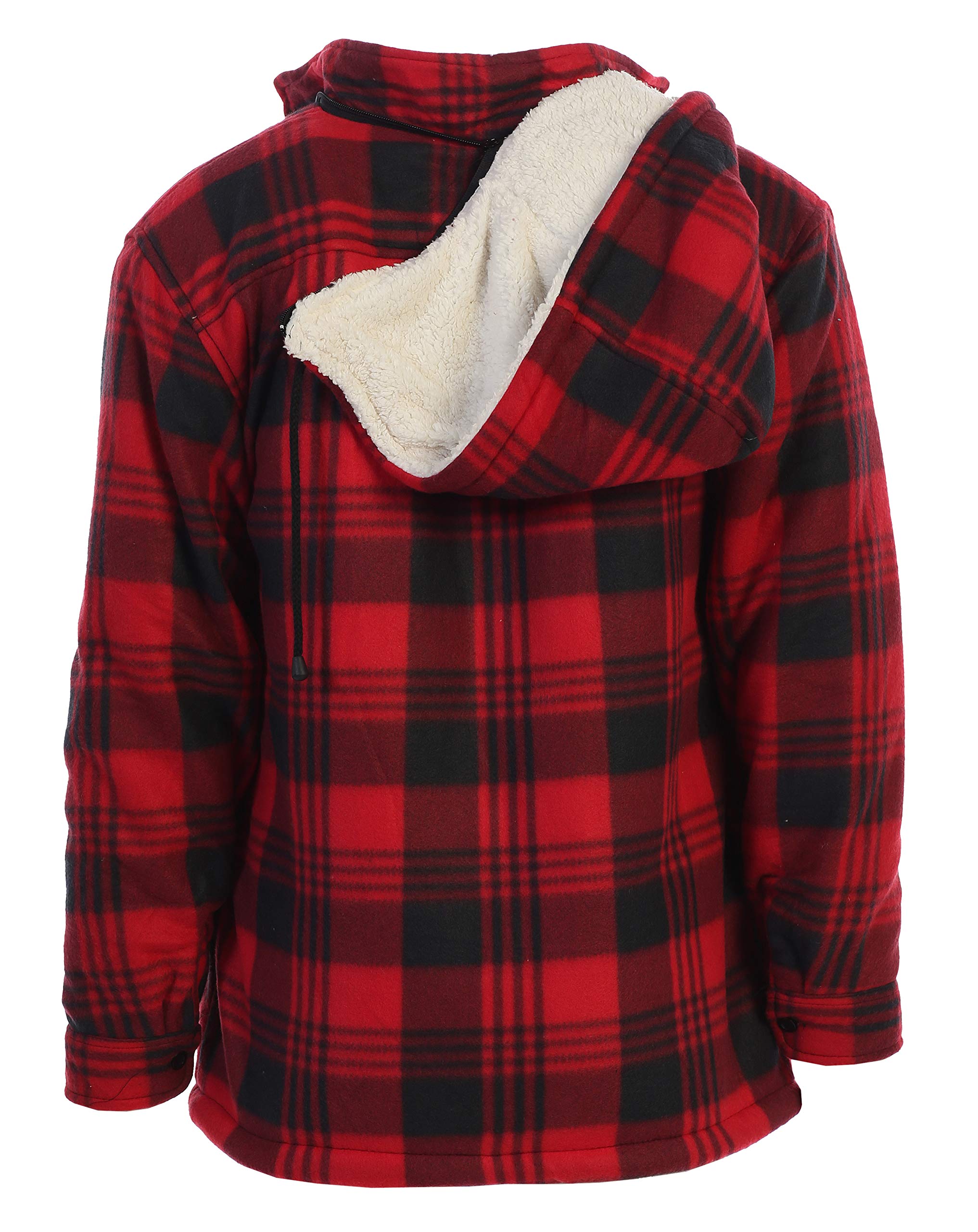 Gioberti Chaqueta para hombre con forro de franela Sherpa con capucha desmontable