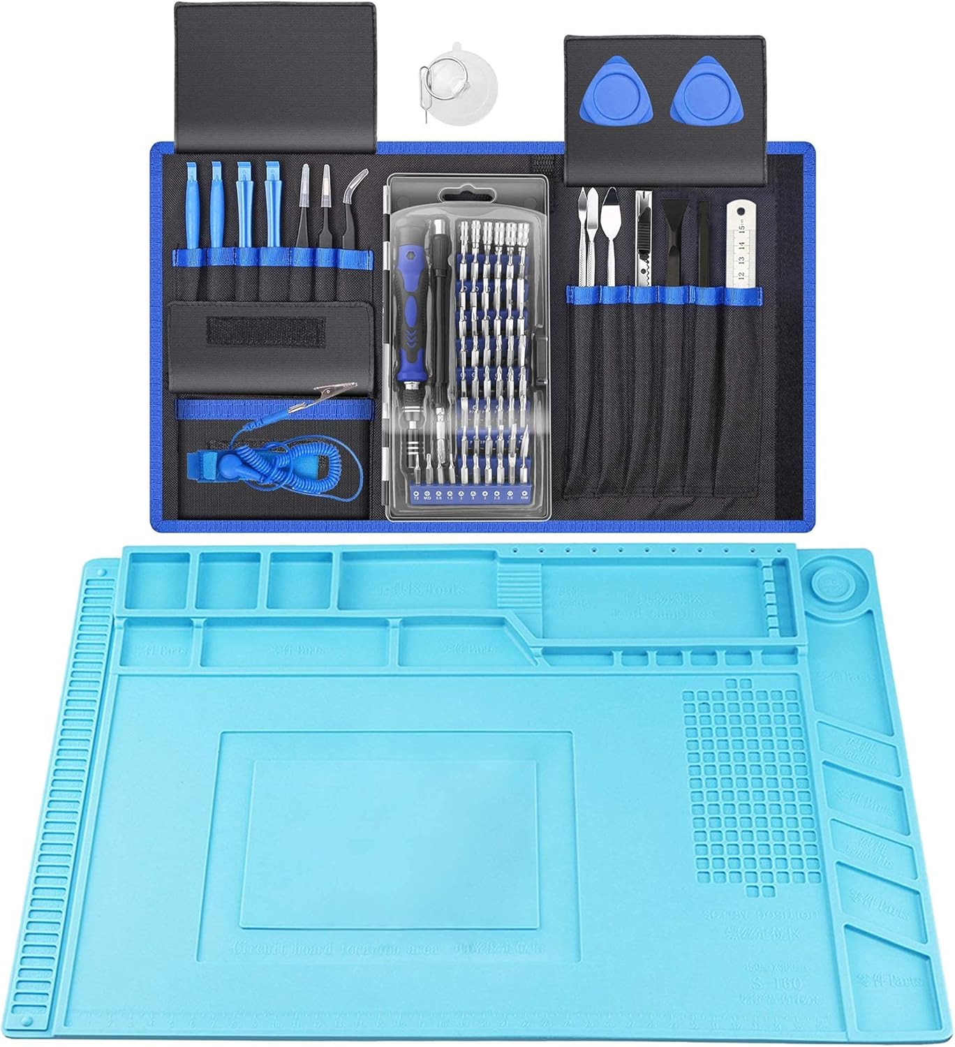 XOOL 80 in 1 Precision Screwdriver Set & Heat Insulation Silicone Repair Mat(17.79''×11.69''), Professional Electronics Repair Tool Kit for Repair Cell Phone, iPhone, iPad, Watch, Tablet, PC, MacBook : Electronics