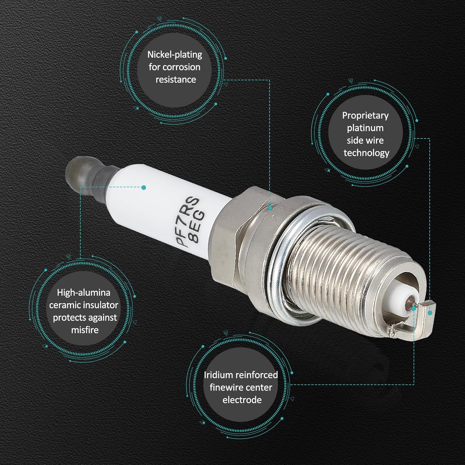 Pack of 8 Nickel Material SP515 SP546 Spark Plugs For Ford Expedition Explorer F150/F250/F350/F450/F550 Super Duty Mustang,Lincoln Mark LT Navigator,Mercury Mountaineer 4.6L 5.4L 6.8L V8 V10