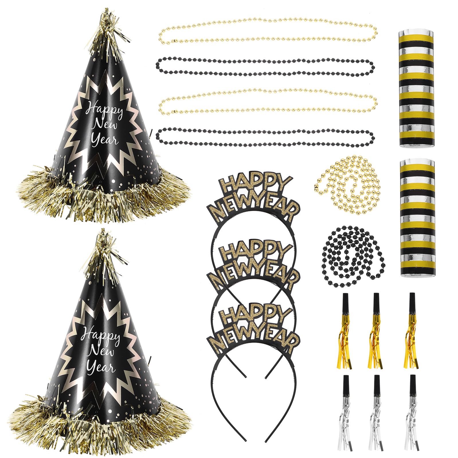 Gatuida 1 Bolsa de Sombrero de Fiesta Año con Collar de Cuentas y Diadema, Adorno de Fiesta para Hogar y Eventos
