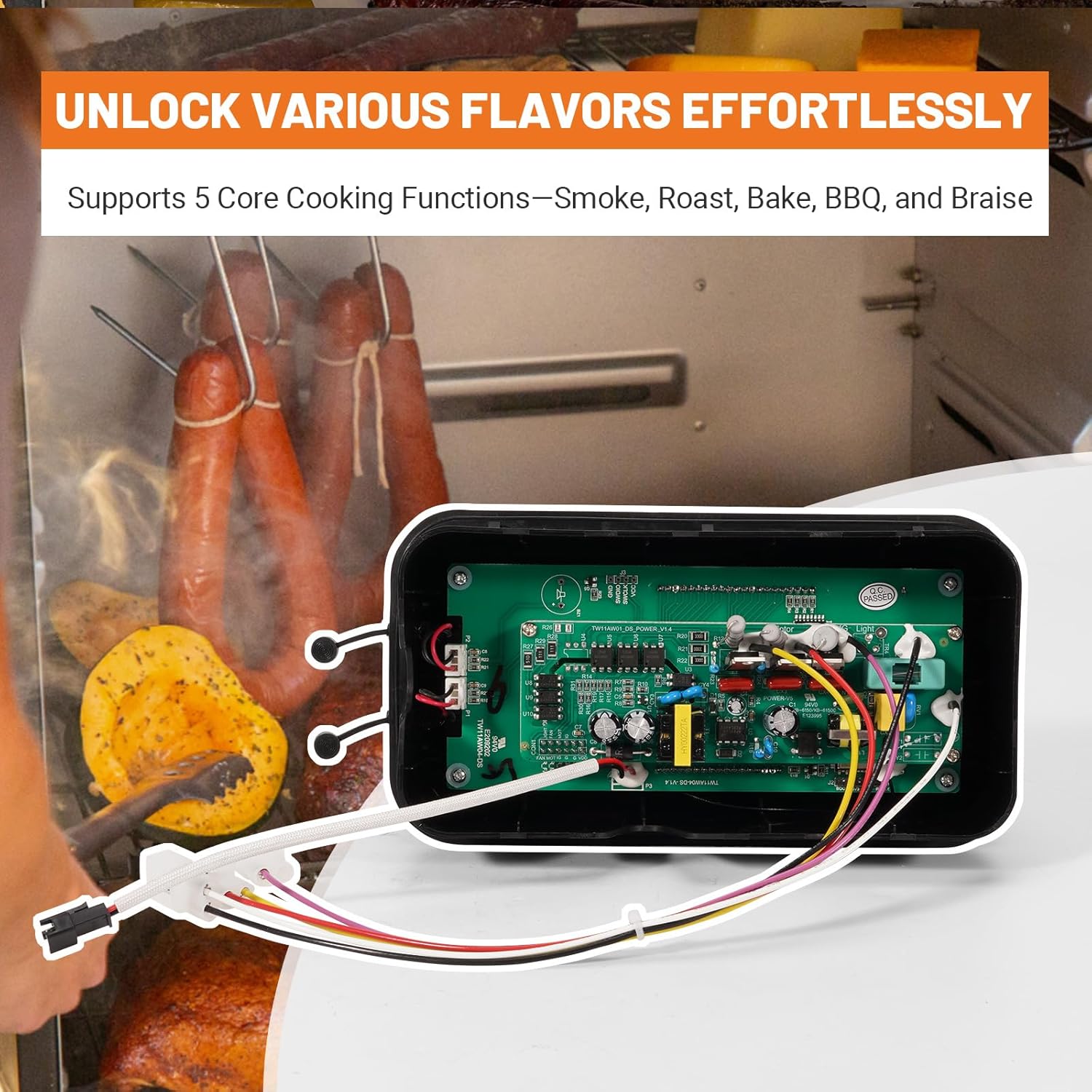 Upgrade Digital PID WiFi Control Board 80147 Compatible with Pit Boss Pro Series 4 & Pro Series II 4-Series Vertical Wood Pellet Smoker -Replacement PBV4PS2 Model | 5-in-1 Cooking