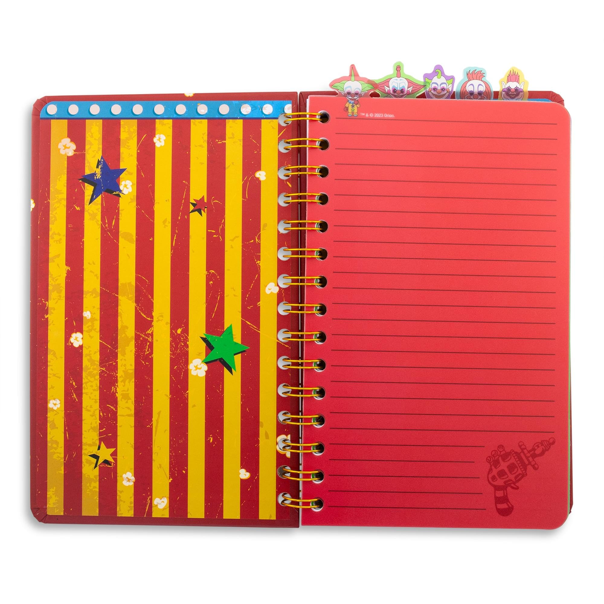 Silver Buffalo Killer Klowns From Outer Space 5-Tab Spiral Notebook With 75 Sheets, red - Image 2