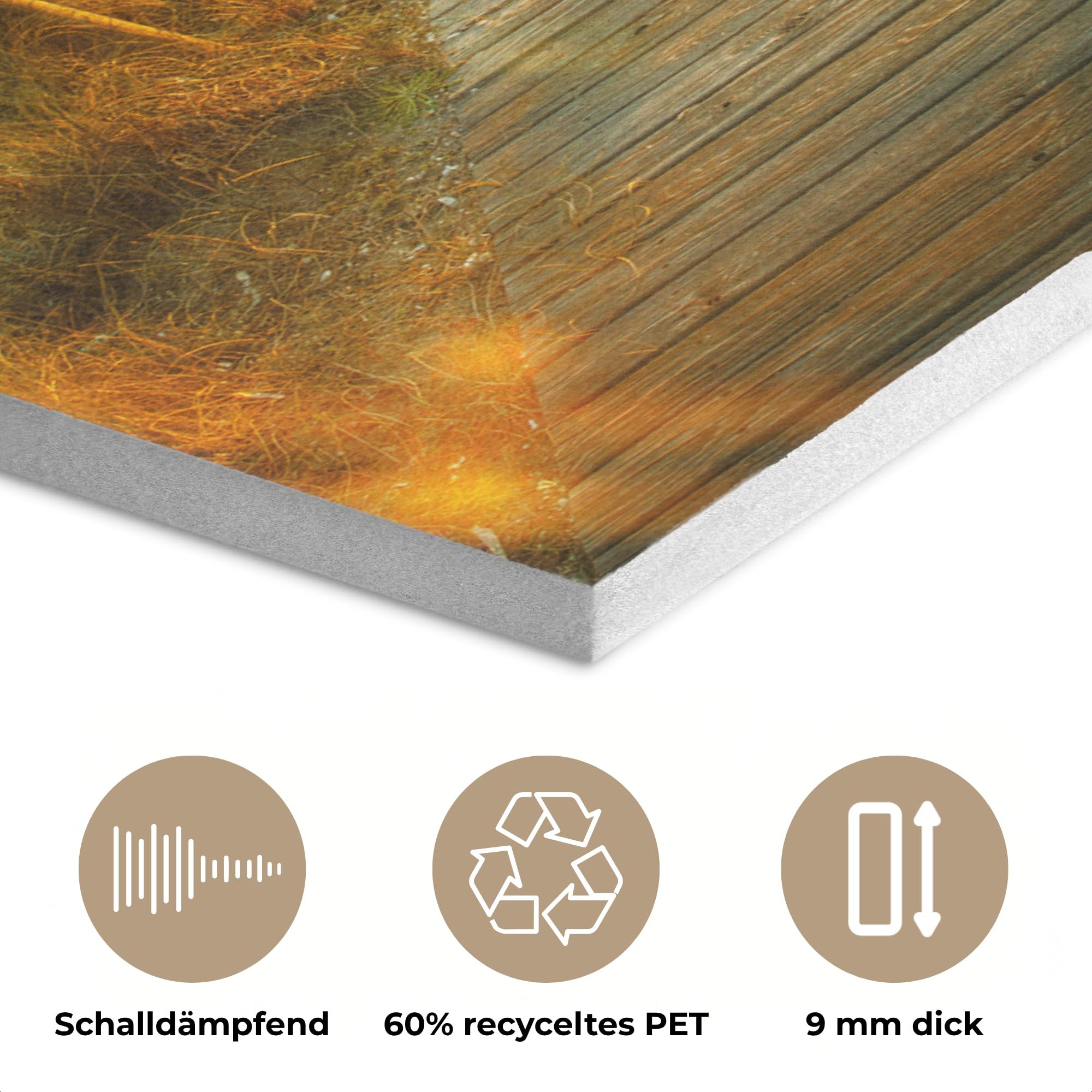 MuchoWow© Wandbilder aus Filz 100x70 cm Wohnzimmer Wanddeko Schlafzimmer Zimmerdeko Wandgemälde Zimmer Deko für die Wand Dekoration Wall Art Sonne - Strand - Düne - Horizont - Gras - Pfad