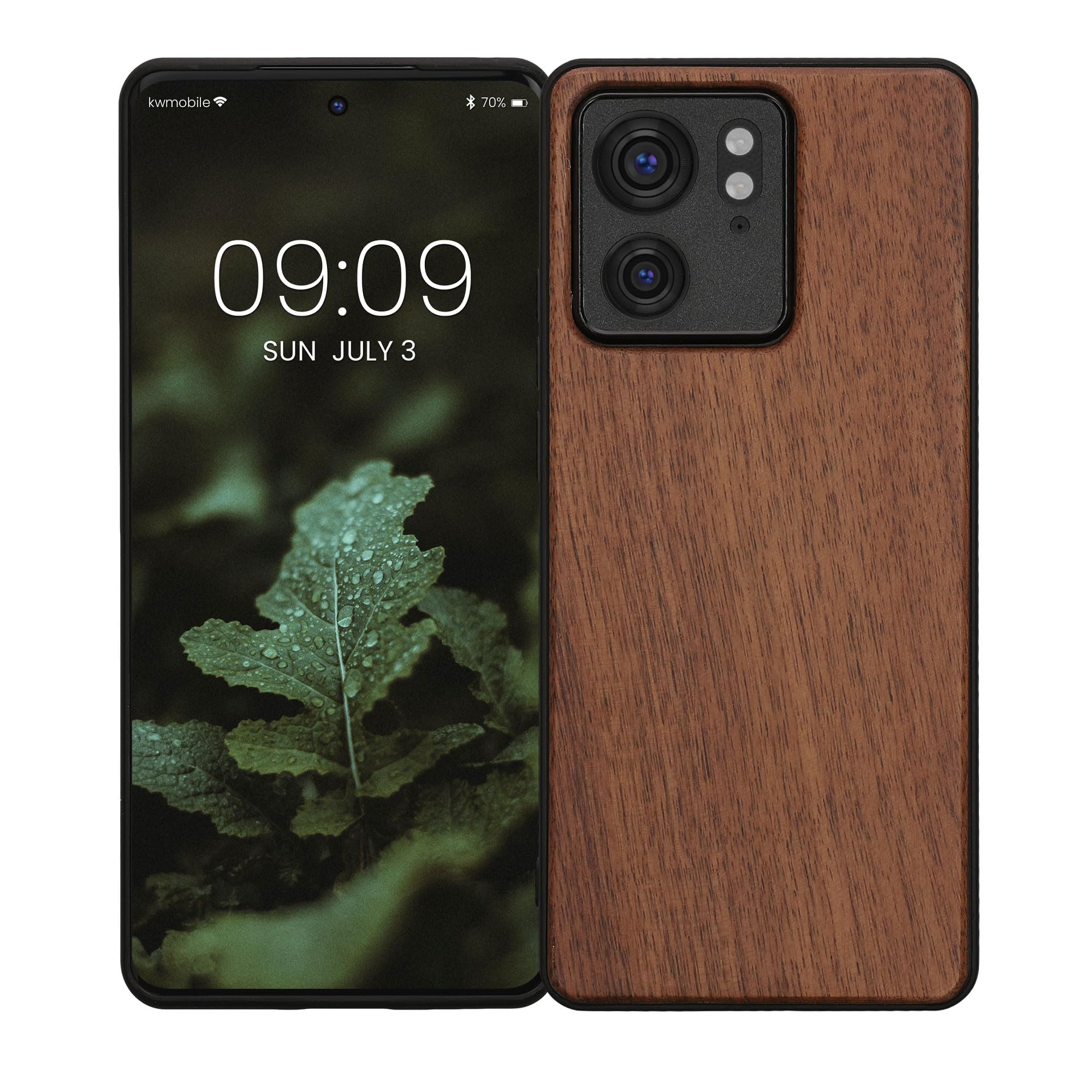 Custodia Xiaomi 13 Lite 5G Kwmobile - Cover In Legno Con Bumper Silicone TPU, Design Bussola Vintage - Foto 3