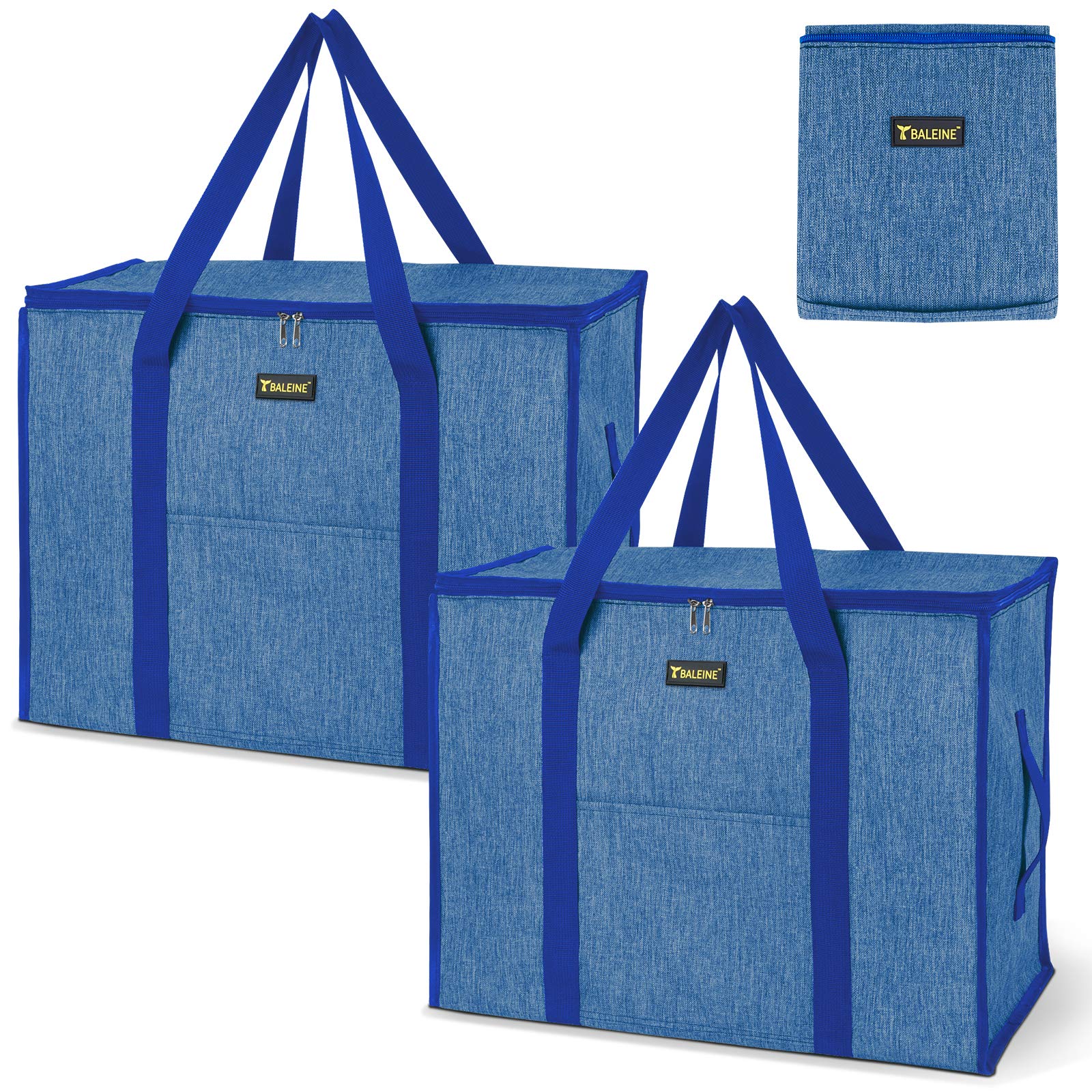 Baleine Storage Tote With Zippers And Carrying Handles Heavy Duty