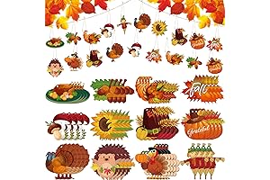 48 Piece Thanksgiving Wooden Ornaments - Perfect for Festive Autumn Decor