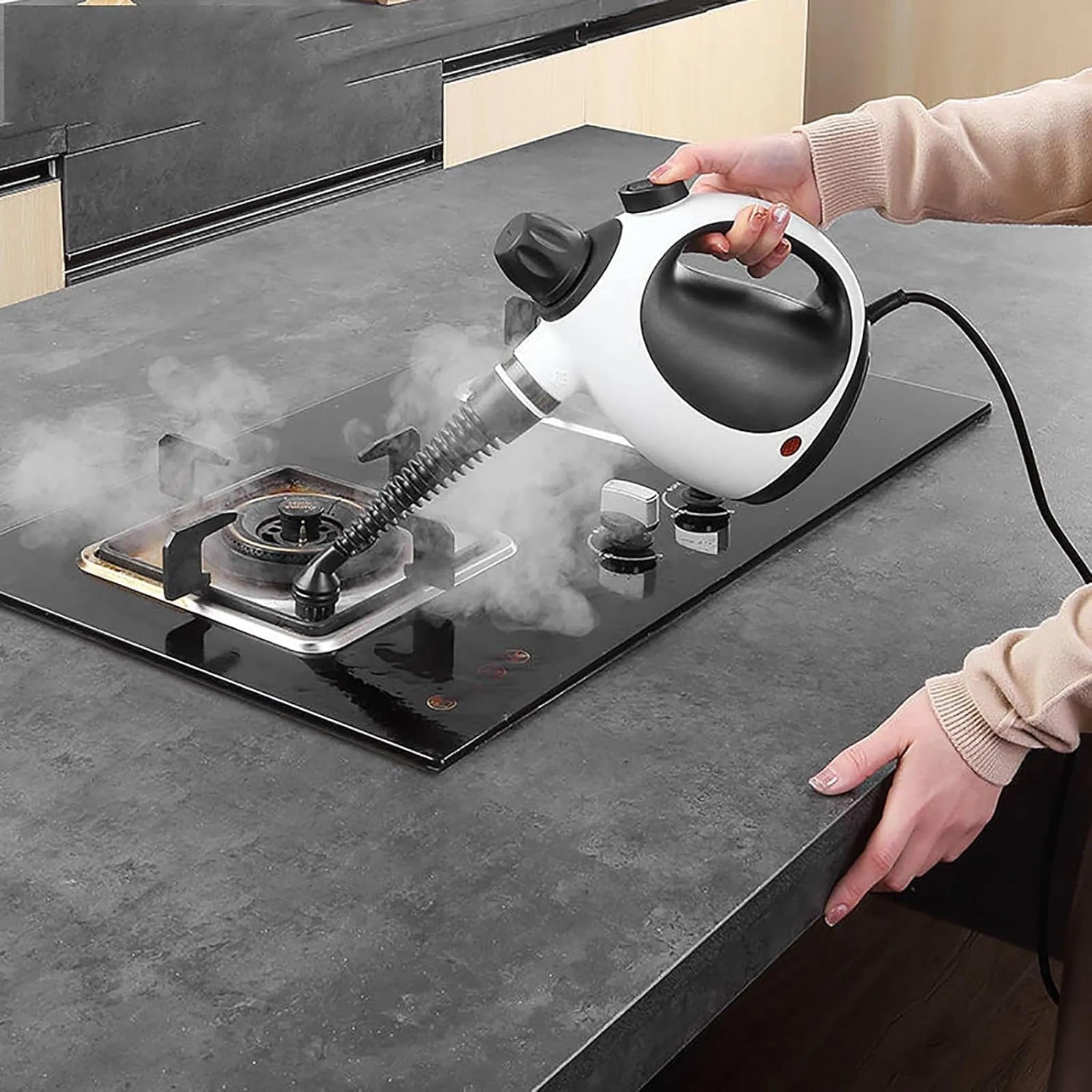Pulitore a Vapore Portatile Steamla – Scioglie Grasso e Sporco Ostinato, Multiuso per Cucina, Bagno, Auto, con Accessori Inclusi