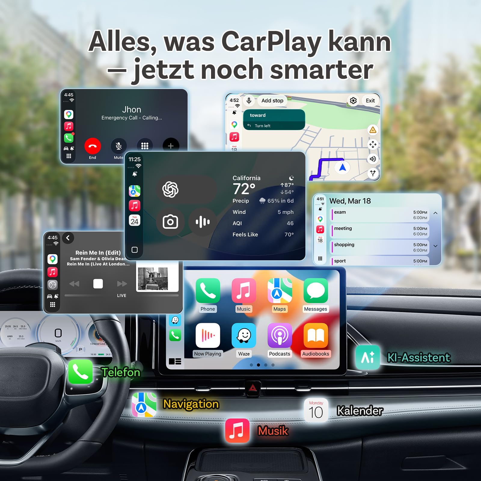 OTTOCAST Mini Nova, 2026 Verbesserter 2-in-1 Wireless CarPlay Android Auto Adapter für iOS- und Android Smartphones, stabile Verbindung ohne Verzögerung, automatische Verbindung, ultrakompaktes Design
