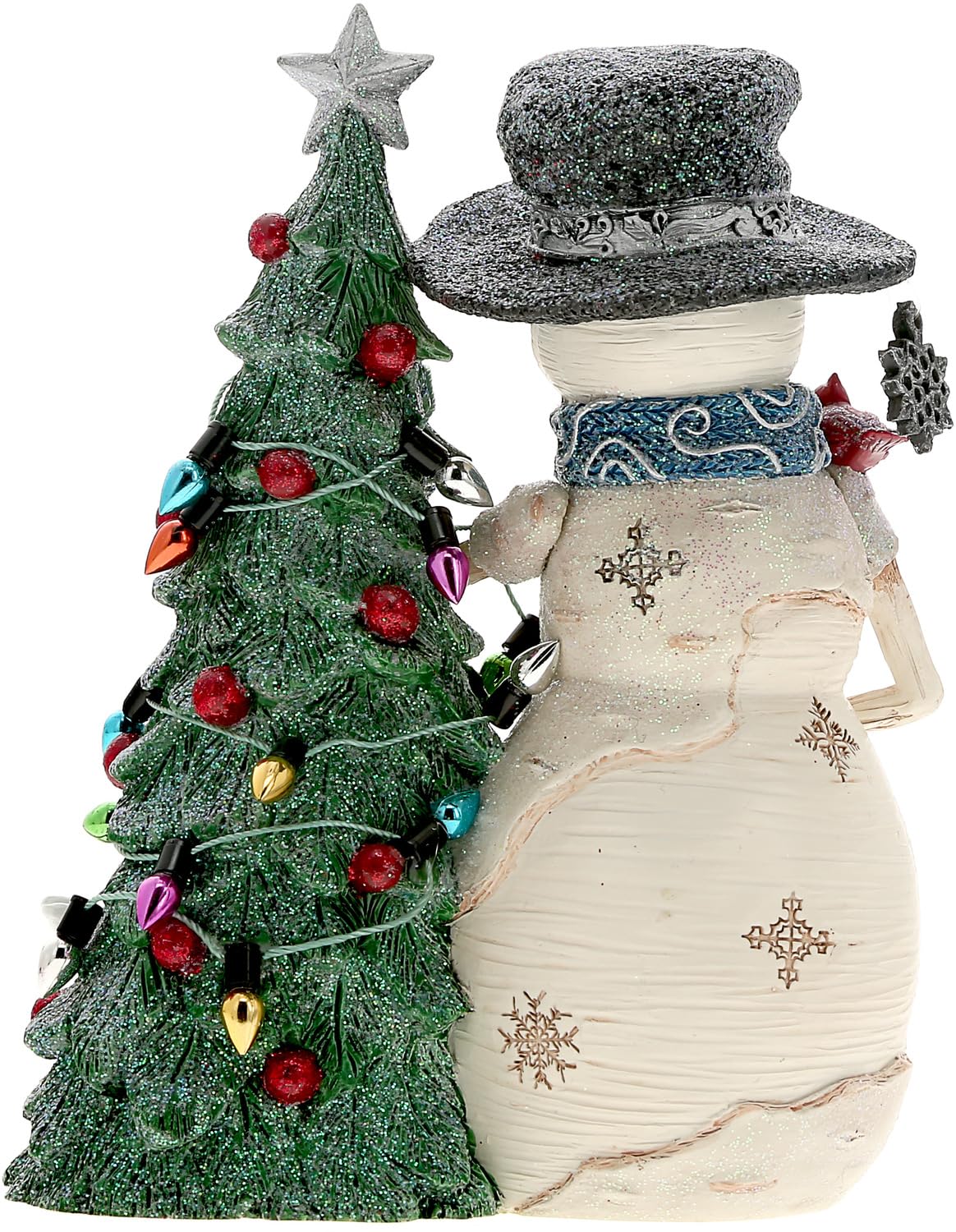 Pavilion - Figura de muñeco de nieve de 5 pulgadas, estatua esculpida pintada a mano, árbol decorativo de muñeco de nieve, decoración de invierno, decoración de árbol de Navidad, 1 unidad