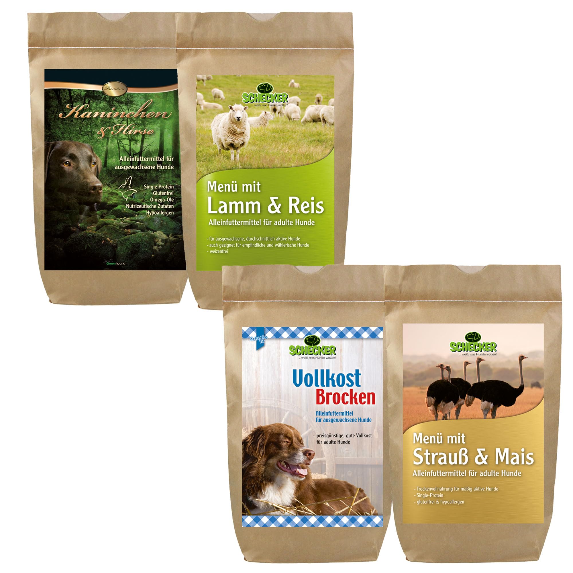 Schecker Trockenfutter Test Paket Dieses Probierpaket hilft Ihnen bei der  Suche nach dem geeigneten Trockenfutter fr Ihren Hund : Amazon.de: Haustier