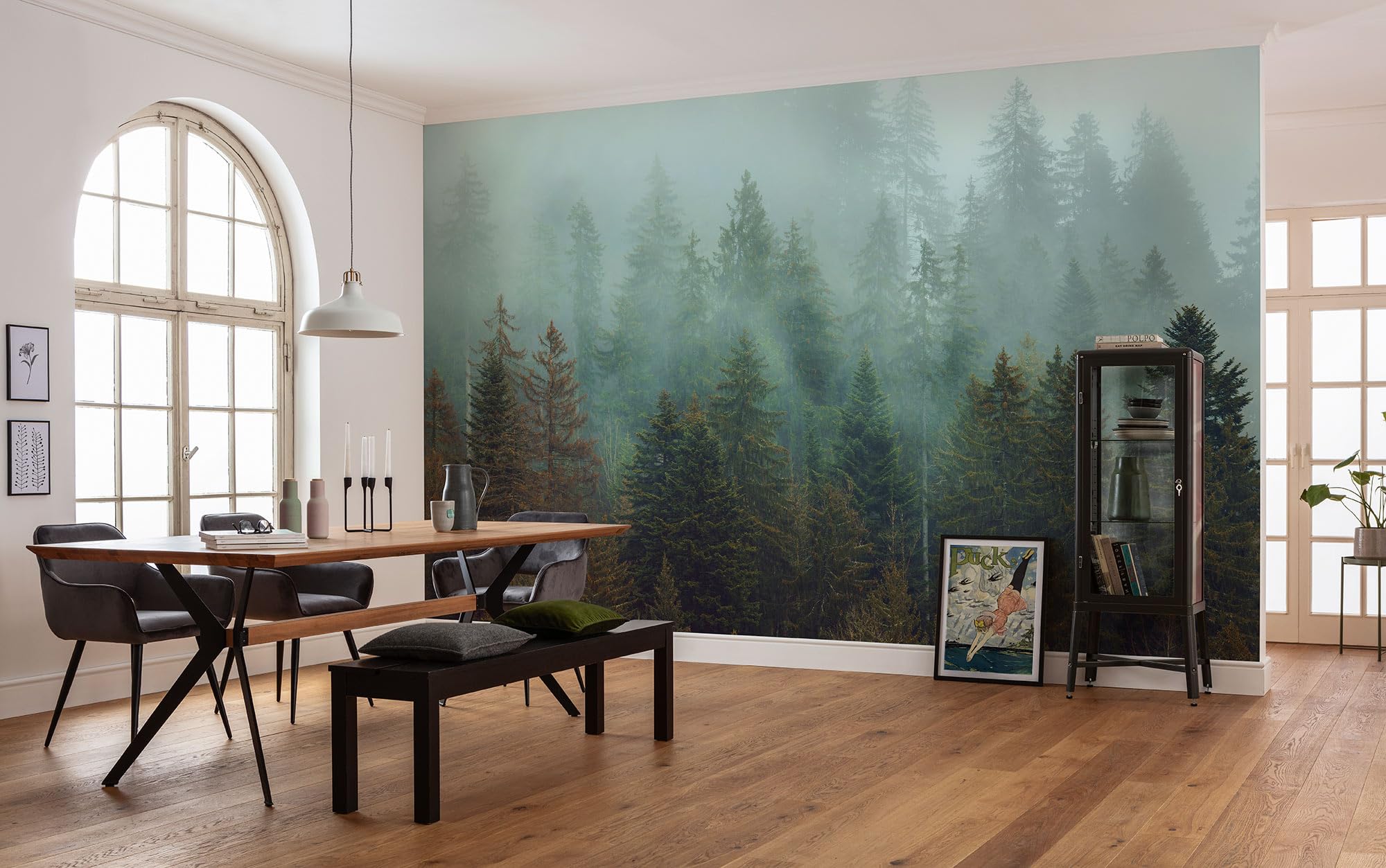 Papier peint photo en intissé pour salon design Foggy Firs